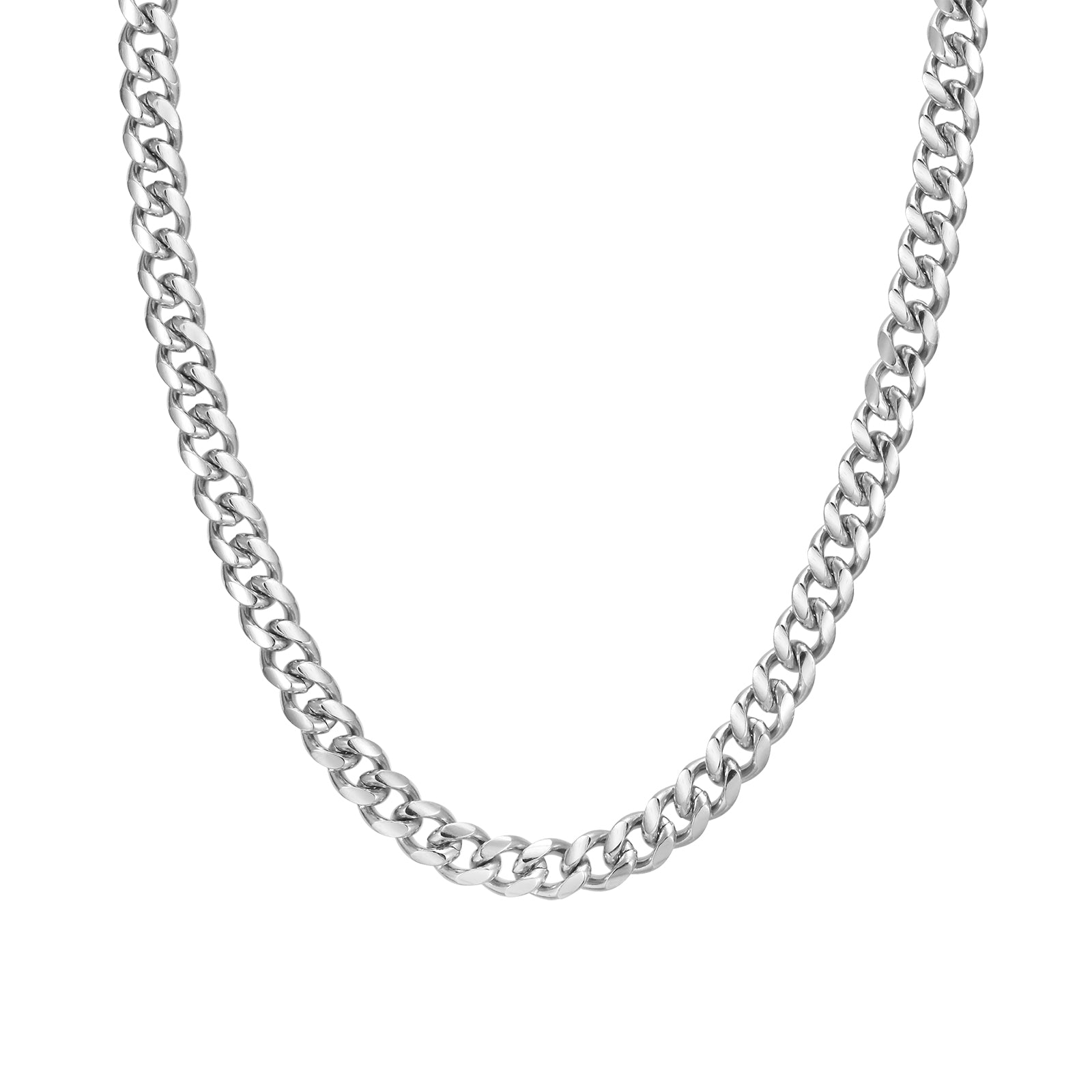 Silver Curb Link Chain Necklace