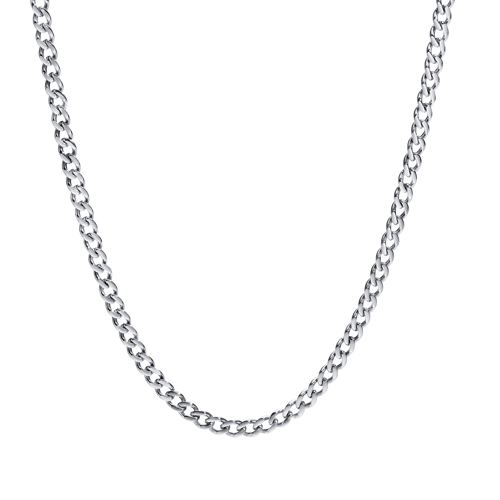 Curb Chain Necklace, Silver, 6mm – Stainless Steel Jewelry – Chain Supplyy