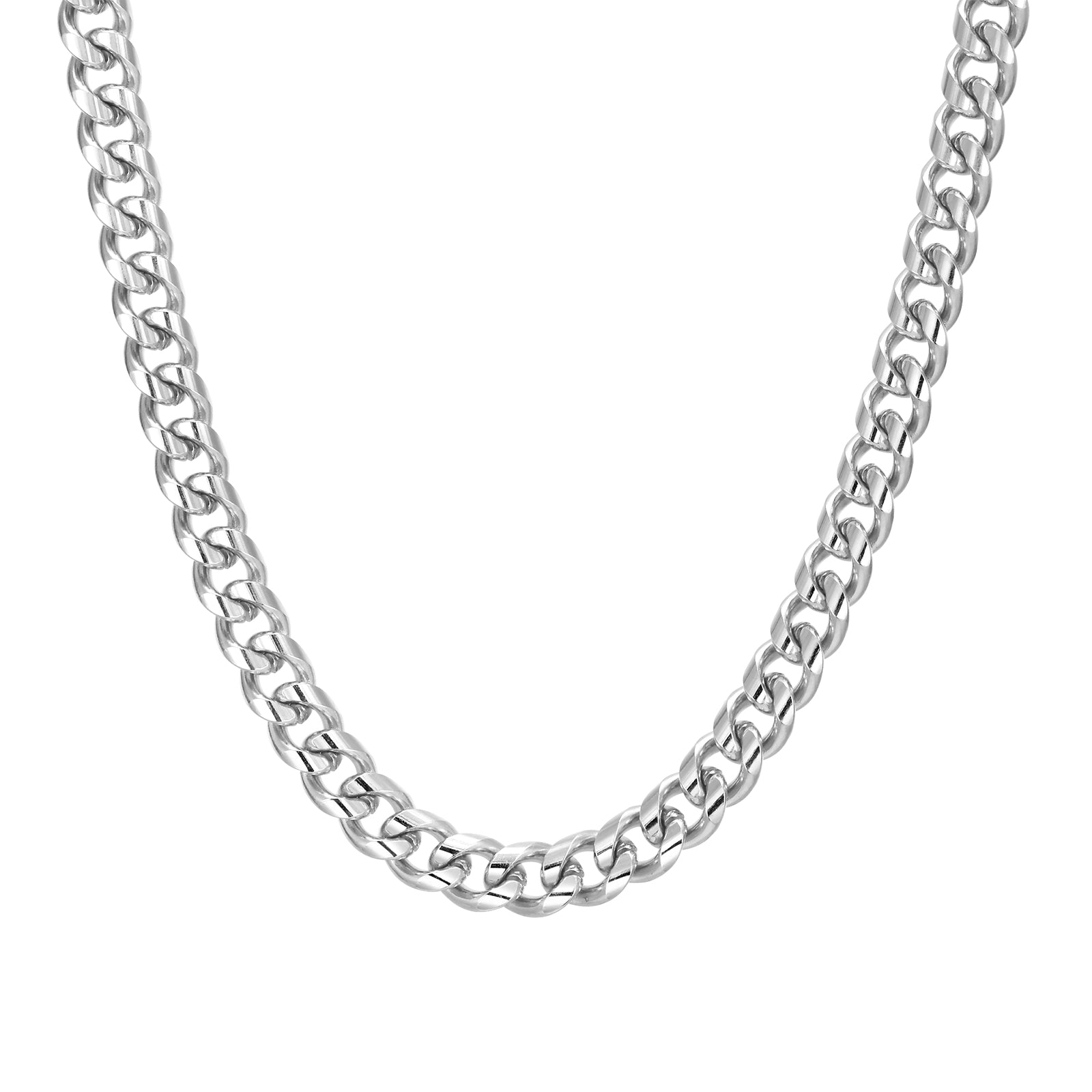 Silver Curb Link Chain Necklace