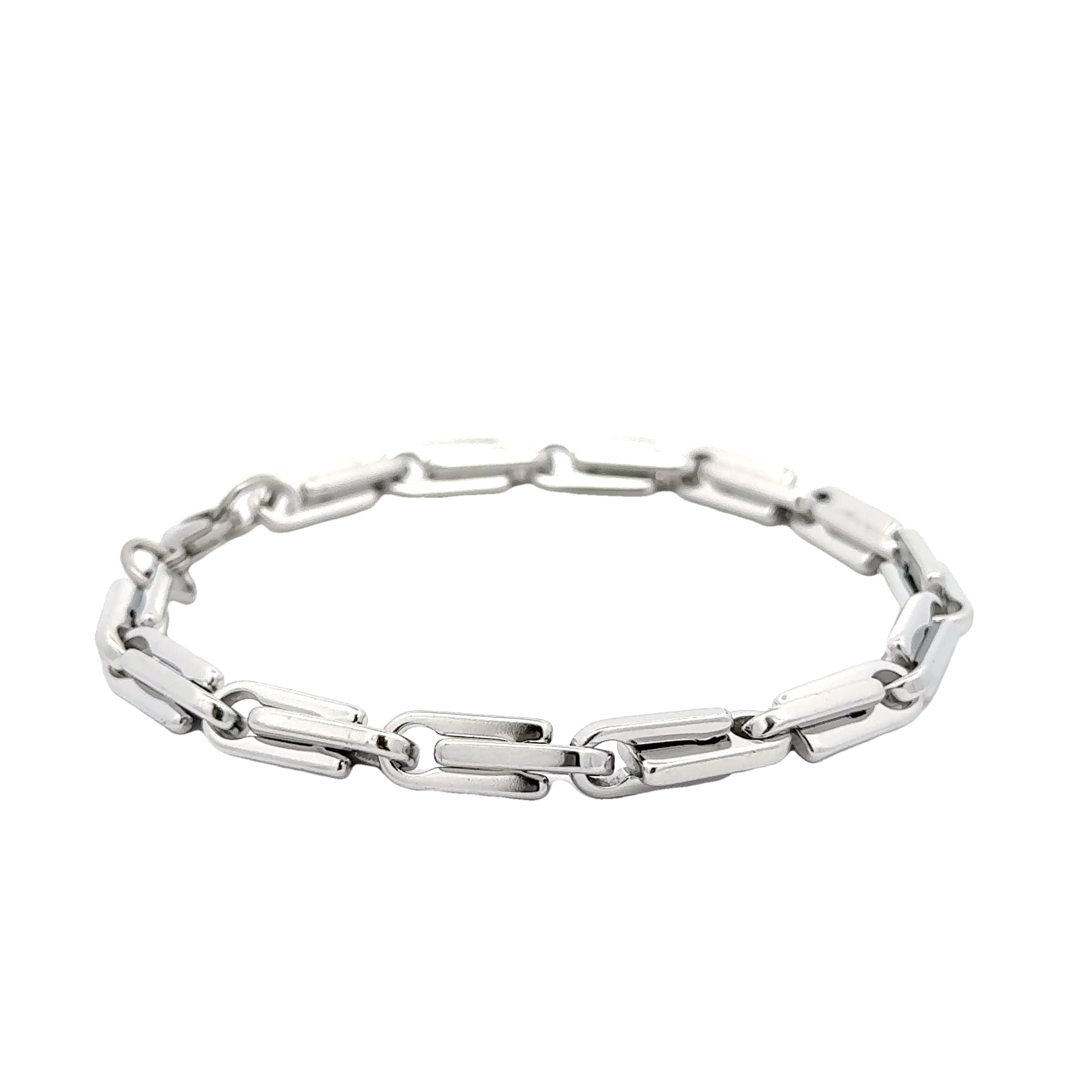 Men's Rectangular Drop Link Bracelet, 6.2mm