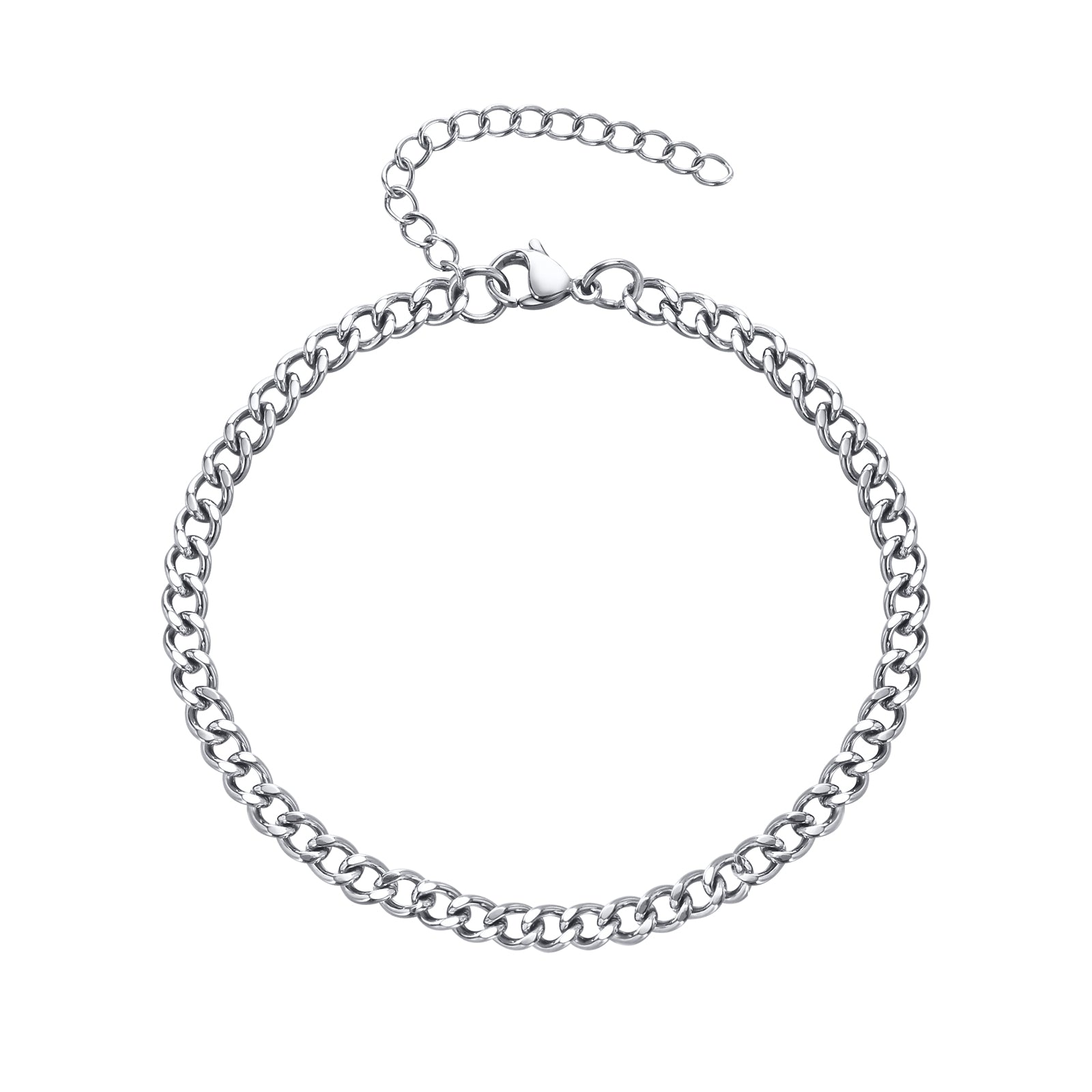 Flat Cut Curb Chain Link Bracelet, 5mm – Stainless Steel Jewelry – Chain Supplyy