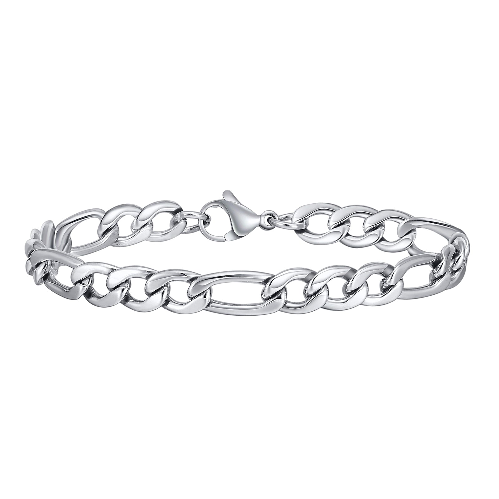 Figaro Chain Bracelet, 9mm – Stainless Steel Jewelry – Chain Supplyy