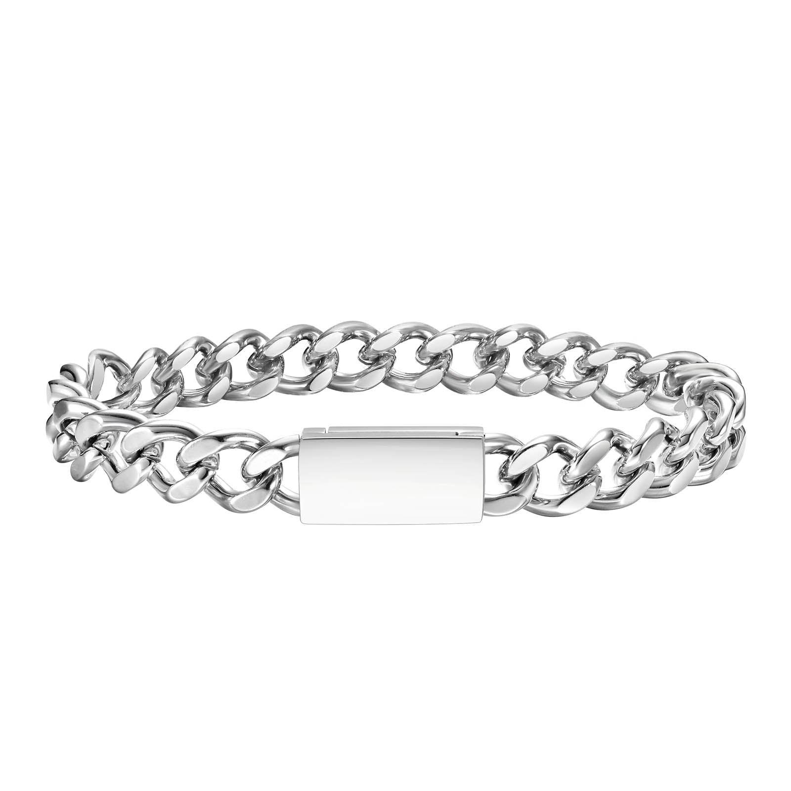 Curb Chain Bracelet, Magnetic Clasp, 10mm – Stainless Steel Jewelry – Chain Supplyy