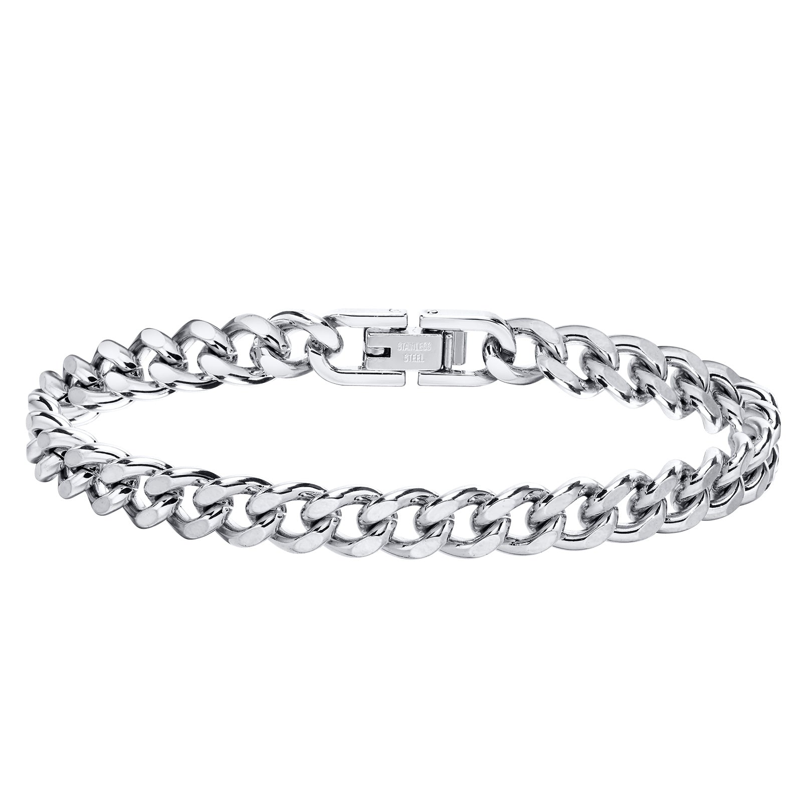 Curb Chain Link Bracelet, 7mm – Stainless Steel Jewelry – Chain Supplyy