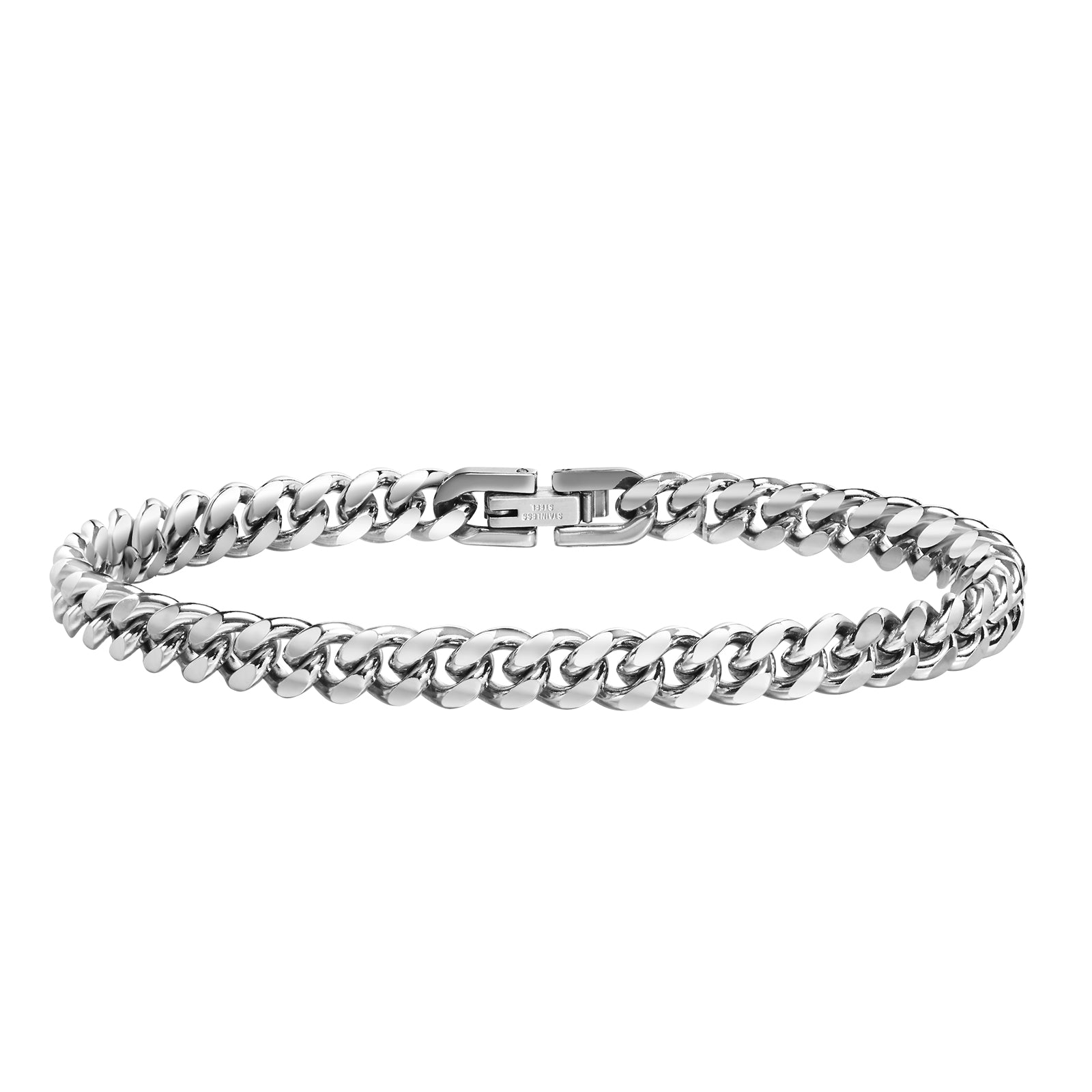 Cuban Curb Chain Link Bracelet, 8mm – Stainless Steel Jewelry – Chain Supplyy