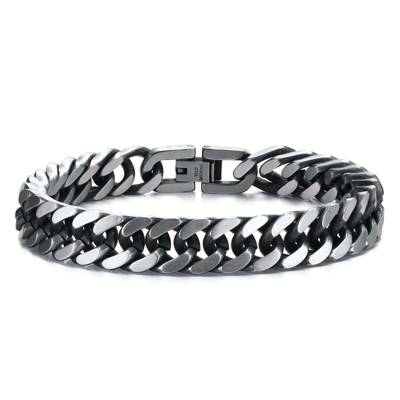 Men's Curb Chain Bracelet, Oxidized 10.5mm – Stainless Steel Jewelry – Chain Supplyy
