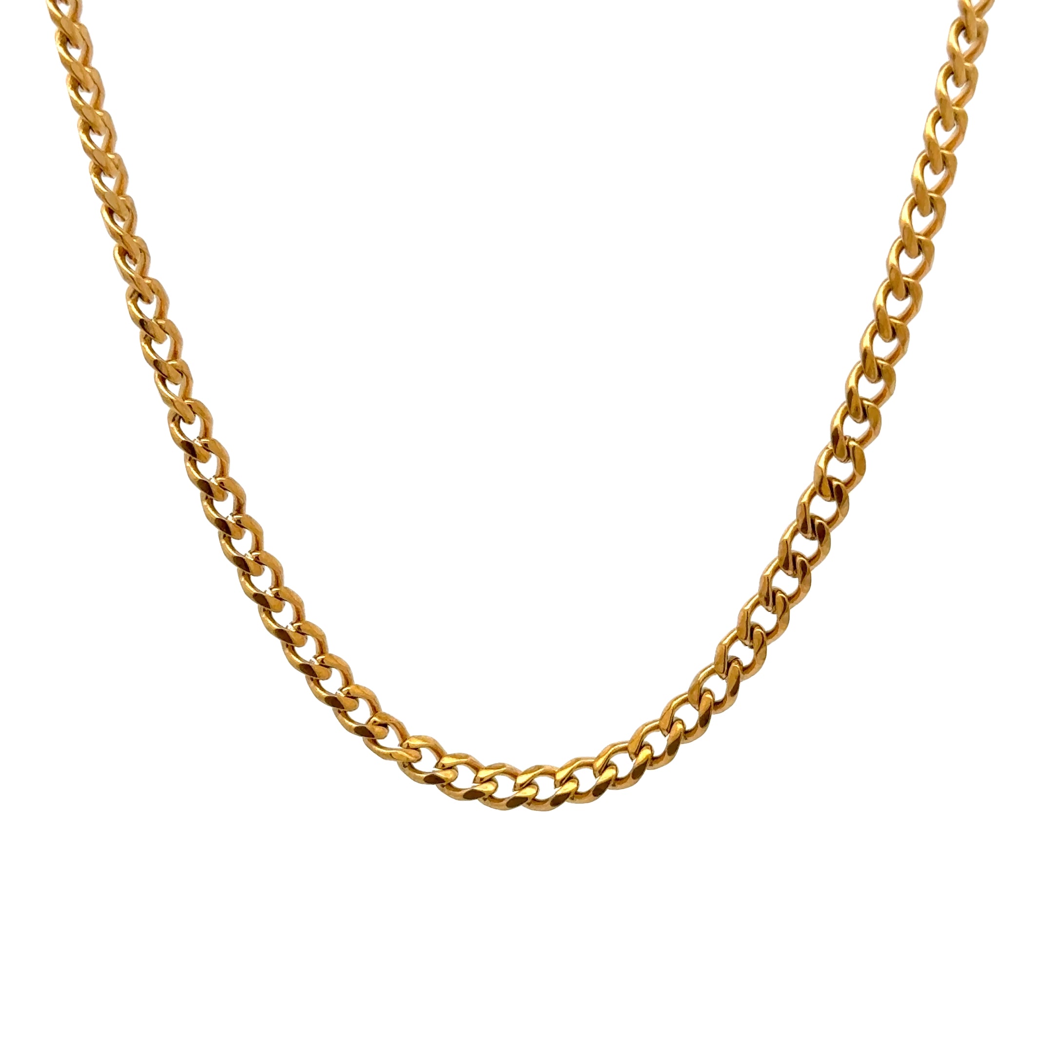 18K Curb Link Chain Necklace, Gold, 3.6mm – Stainless Steel Jewelry – Chain Supplyy