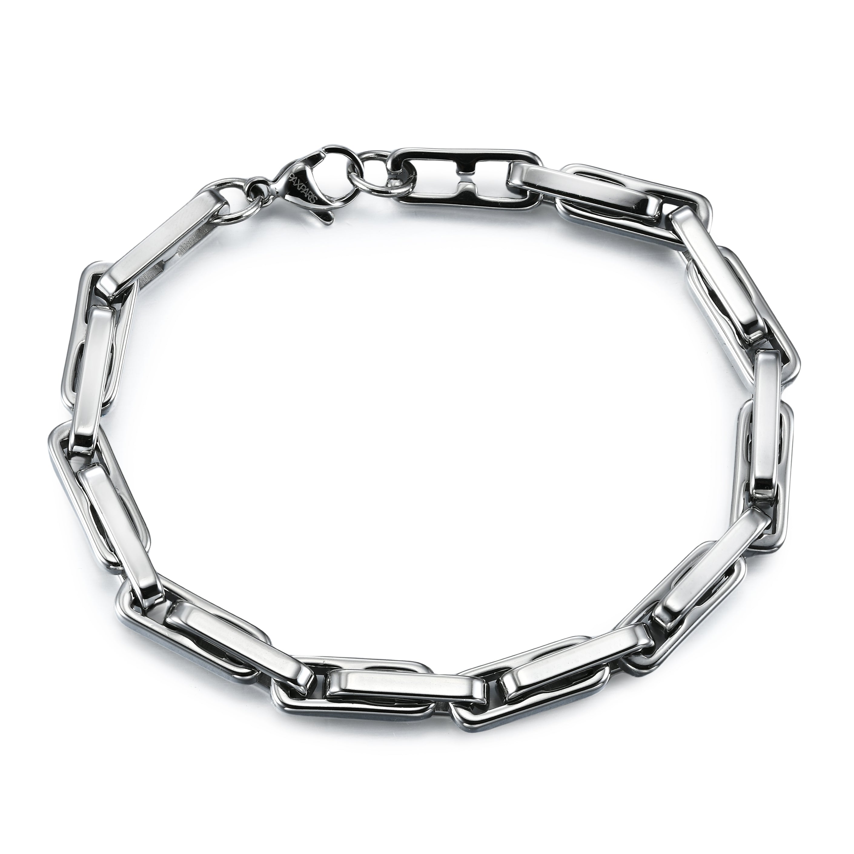 Rectangular Link Bracelet, Chrome
