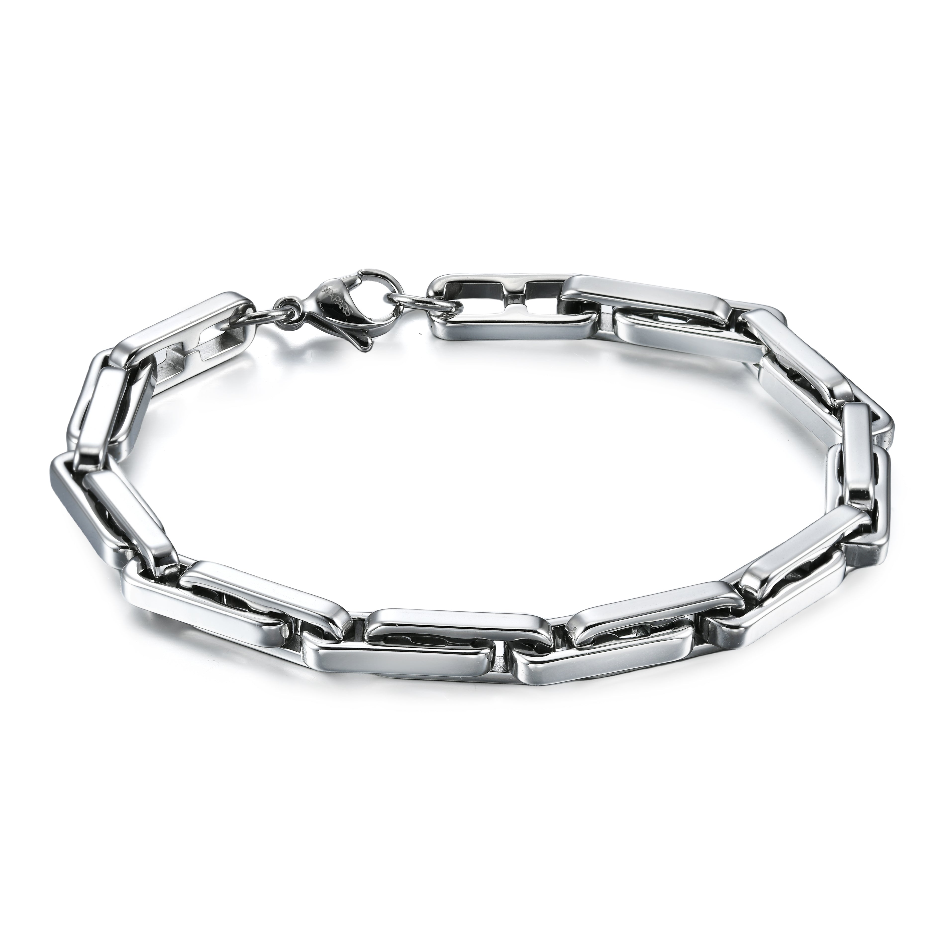 Rectangular Link Bracelet, Chrome – Stainless Steel Jewelry – Chain Supplyy