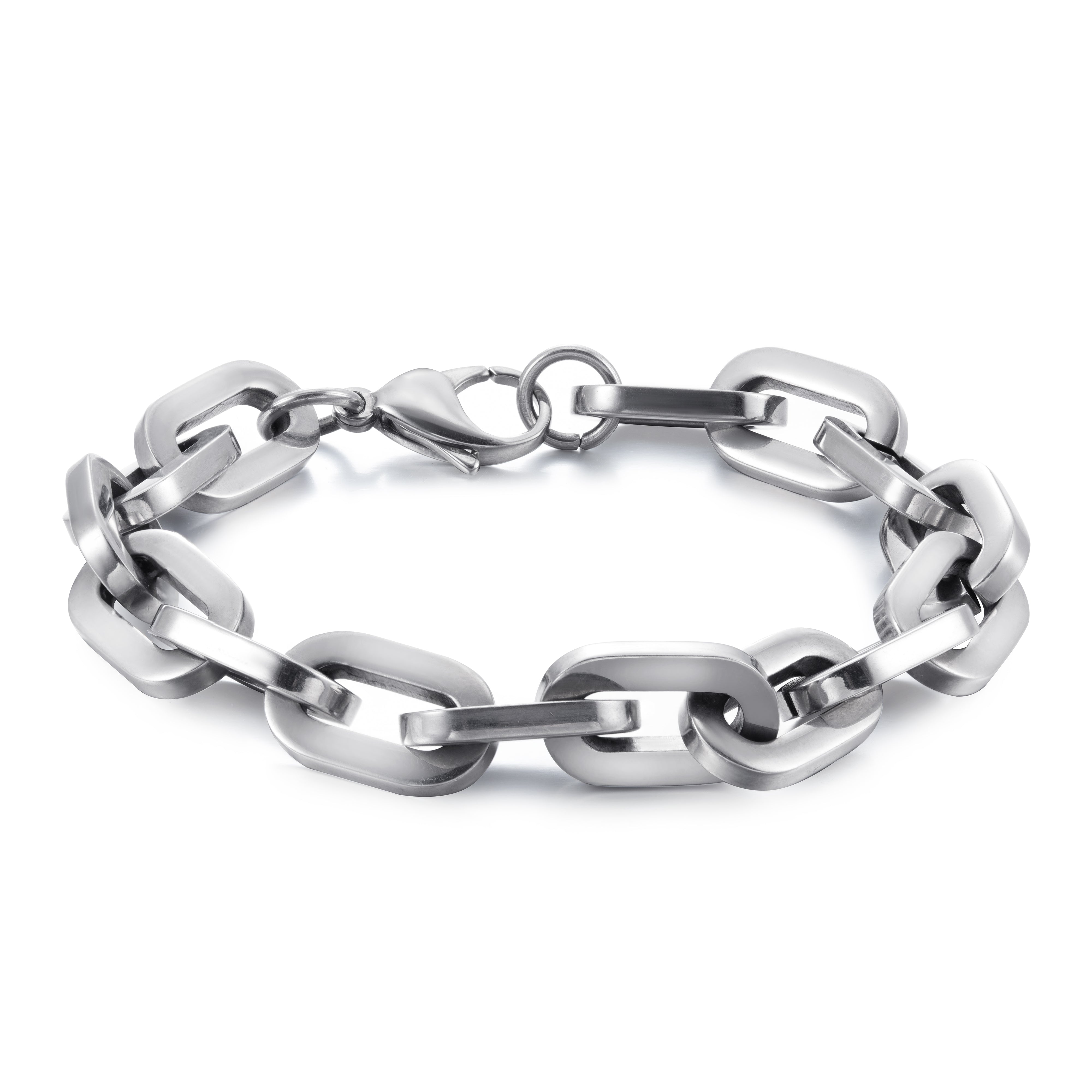 Chain Link Bracelet, Silver, Polished – Stainless Steel Jewelry – Chain Supplyy