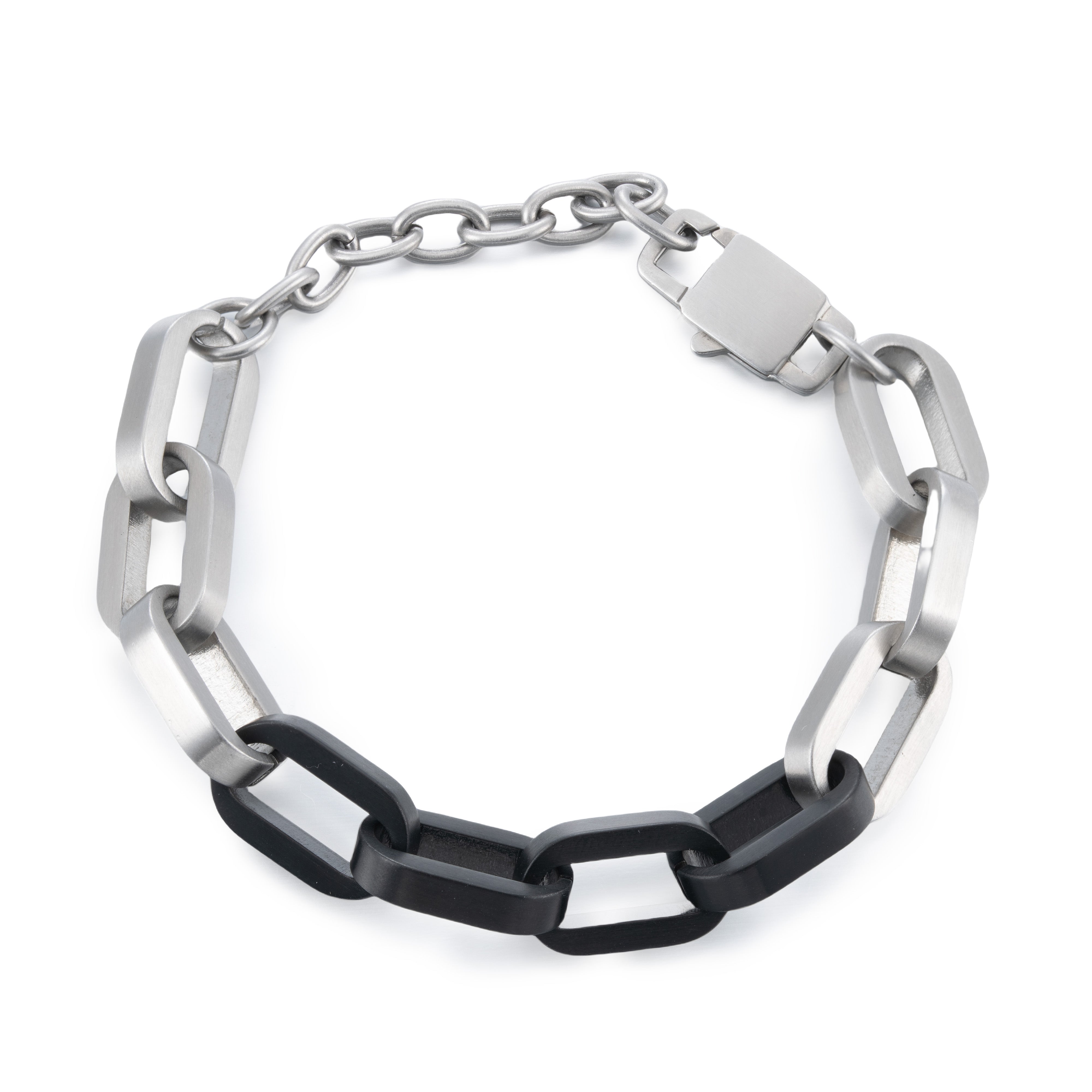 Matte Chain Link Bracelet, Two Tone