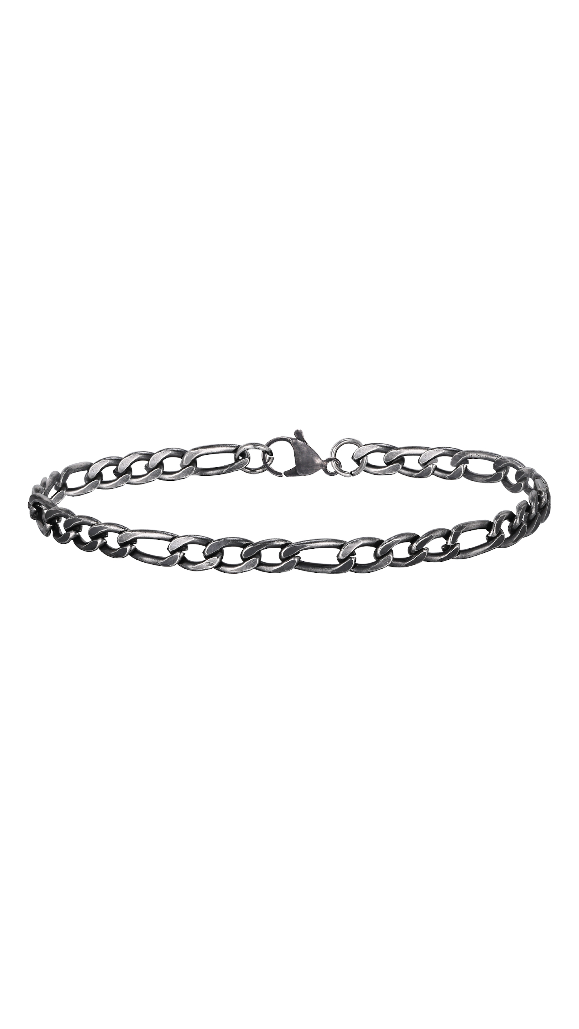 Figaro Chain Link Bracelet, Oxidized, 5mm