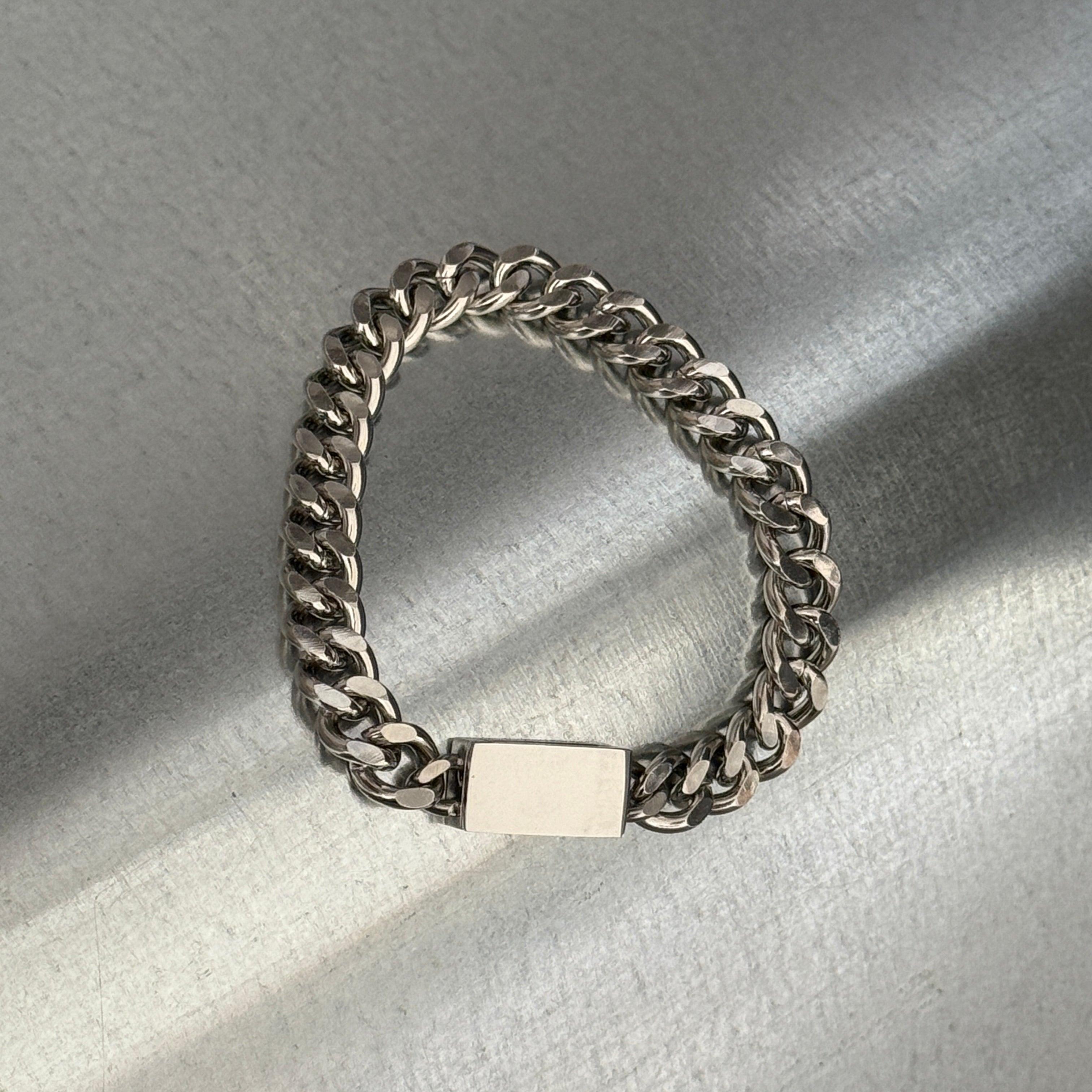 Curb Chain Bracelet, Magnetic Clasp, 10mm