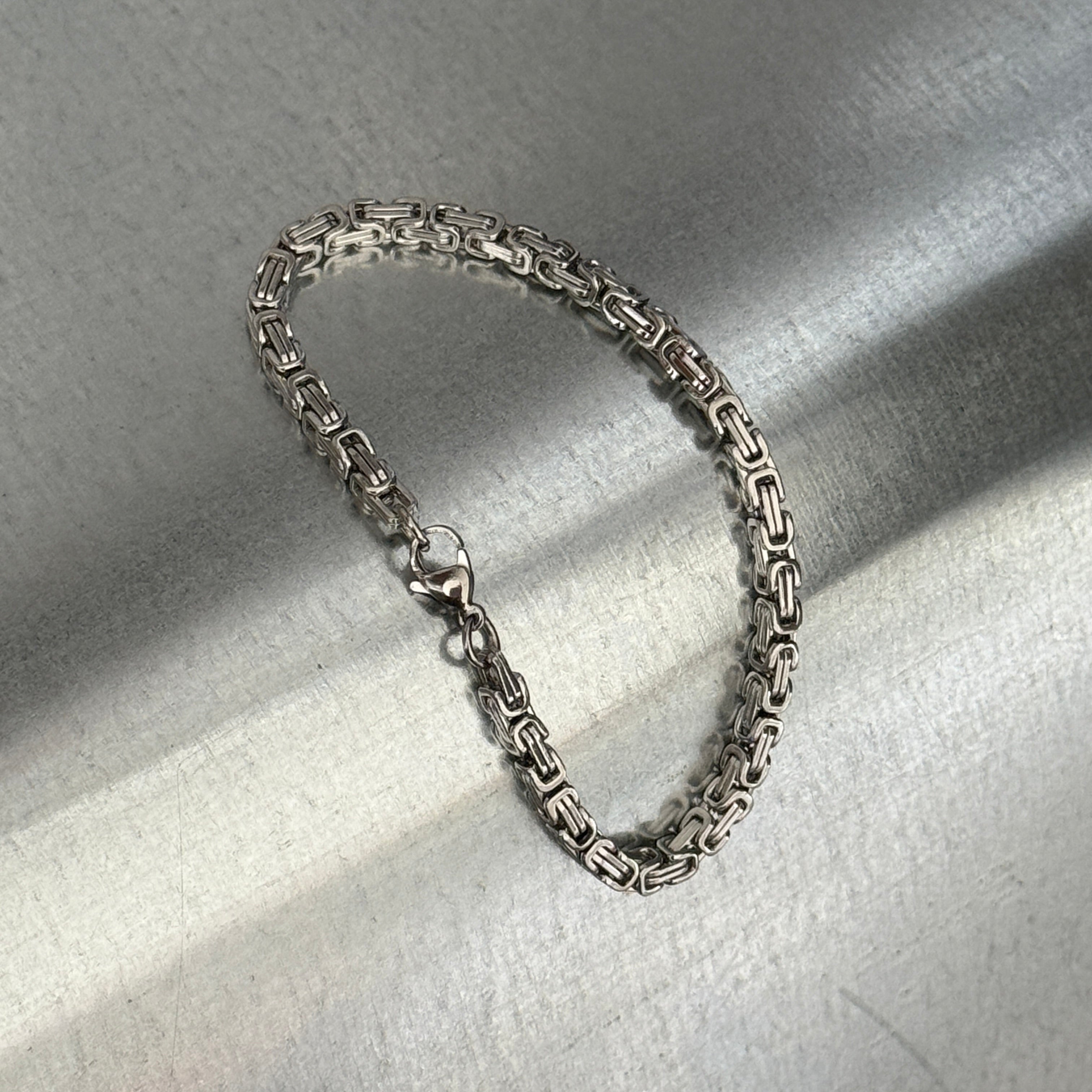 Slim Byzantine Chain Bracelet, 4mm