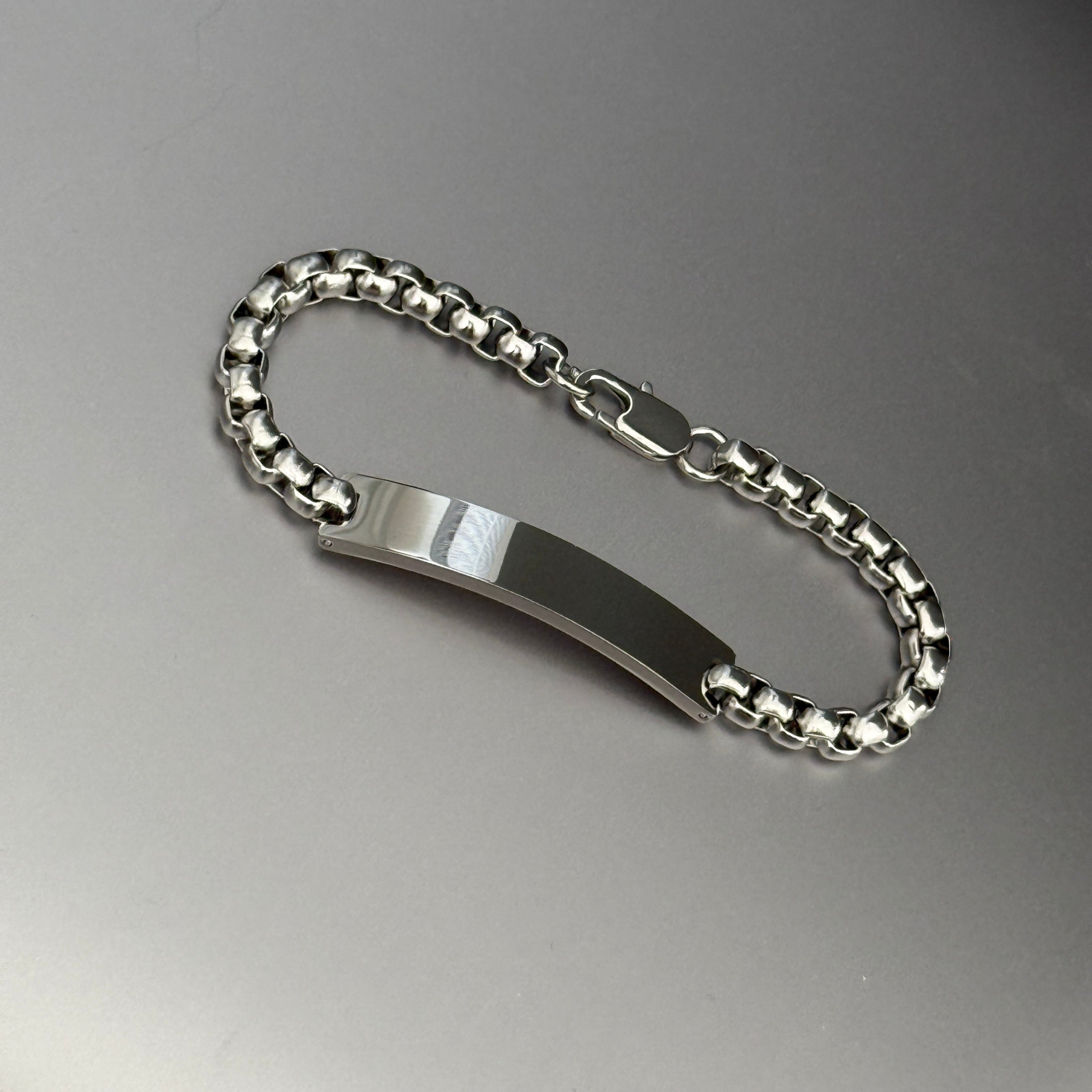 Name Tag Bracelet, Stainless Steel Curved , 6mm