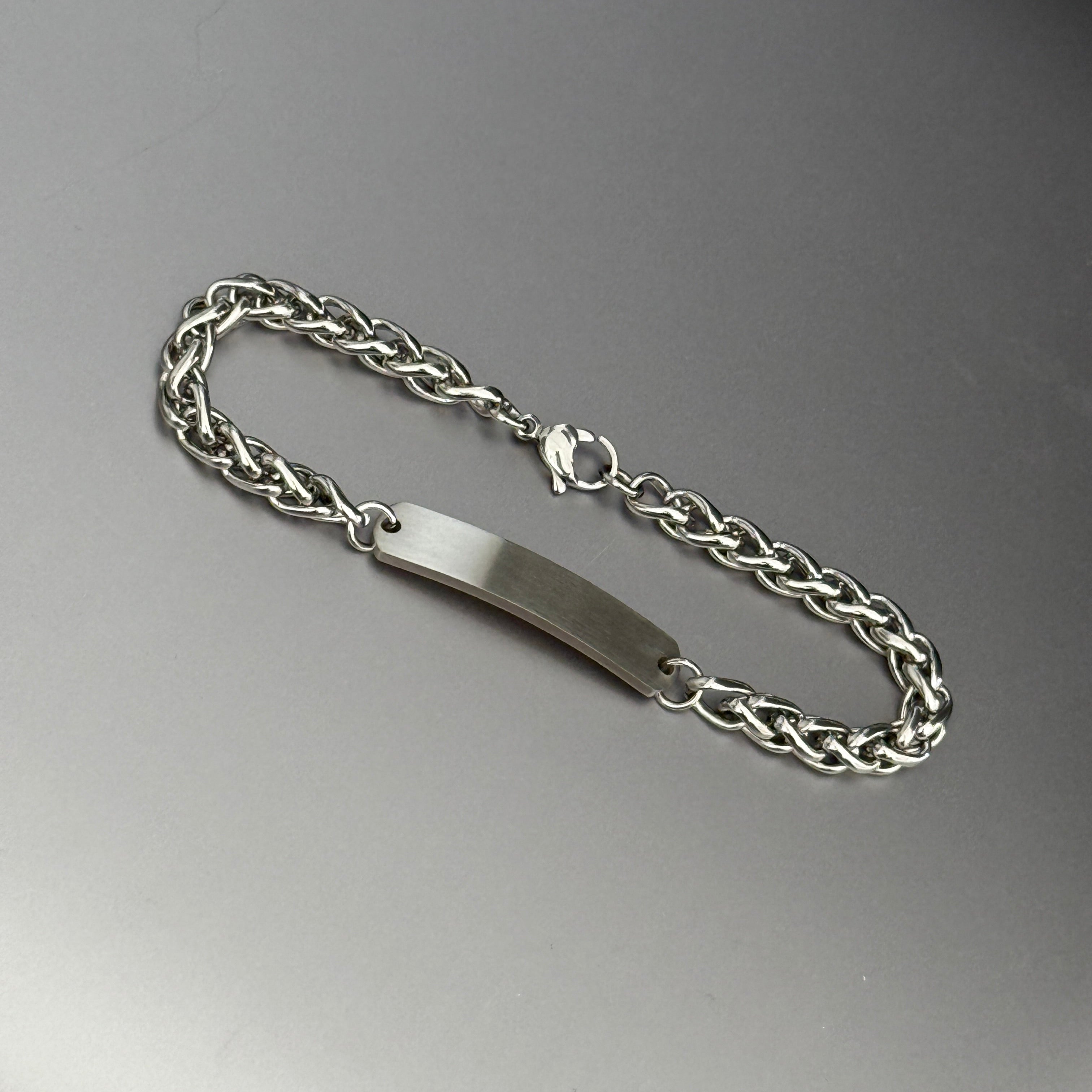 Name Tag Bracelet, Stainless Steel Rounded, 6mm