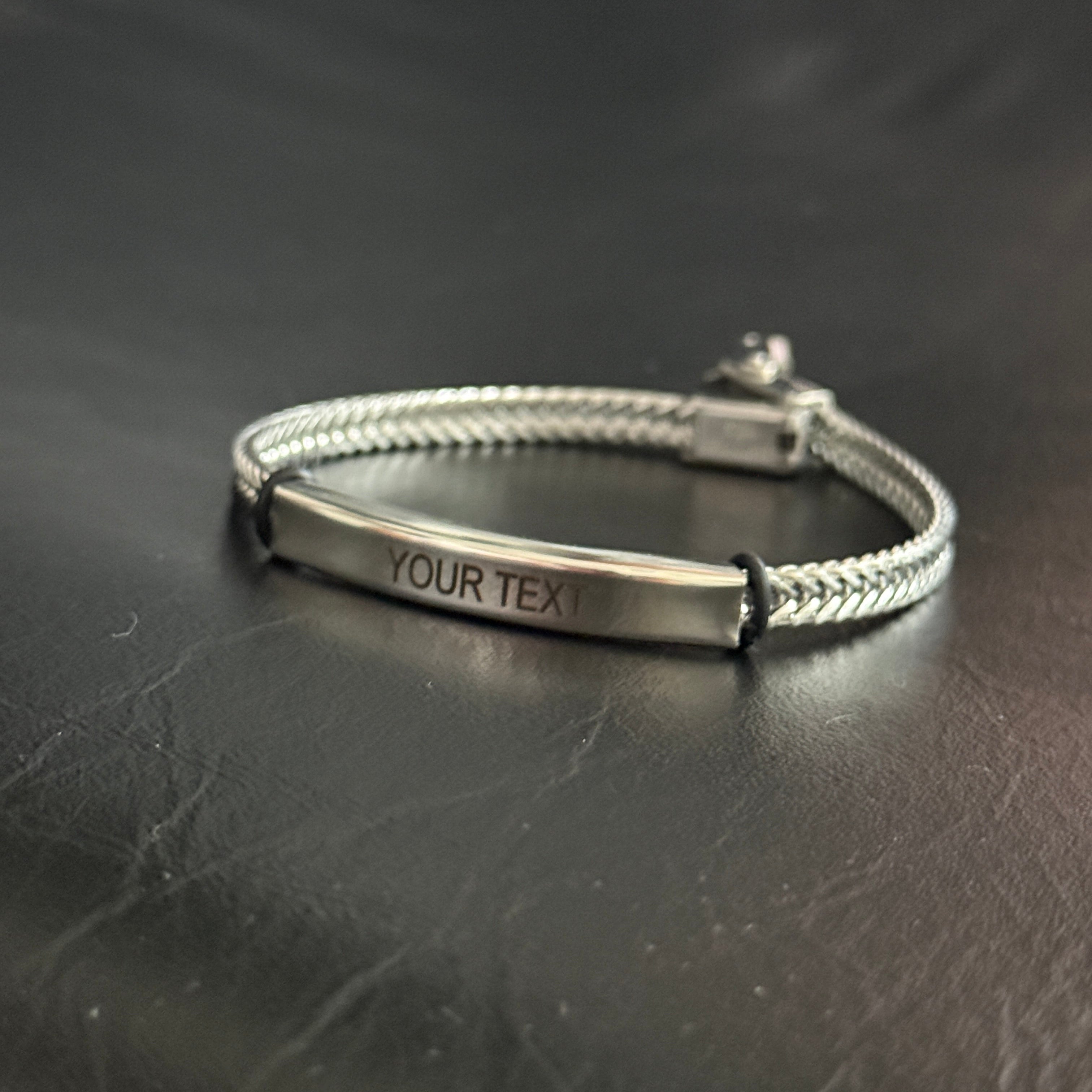Name Tag Bracelet, Mesh Strap, 8mm