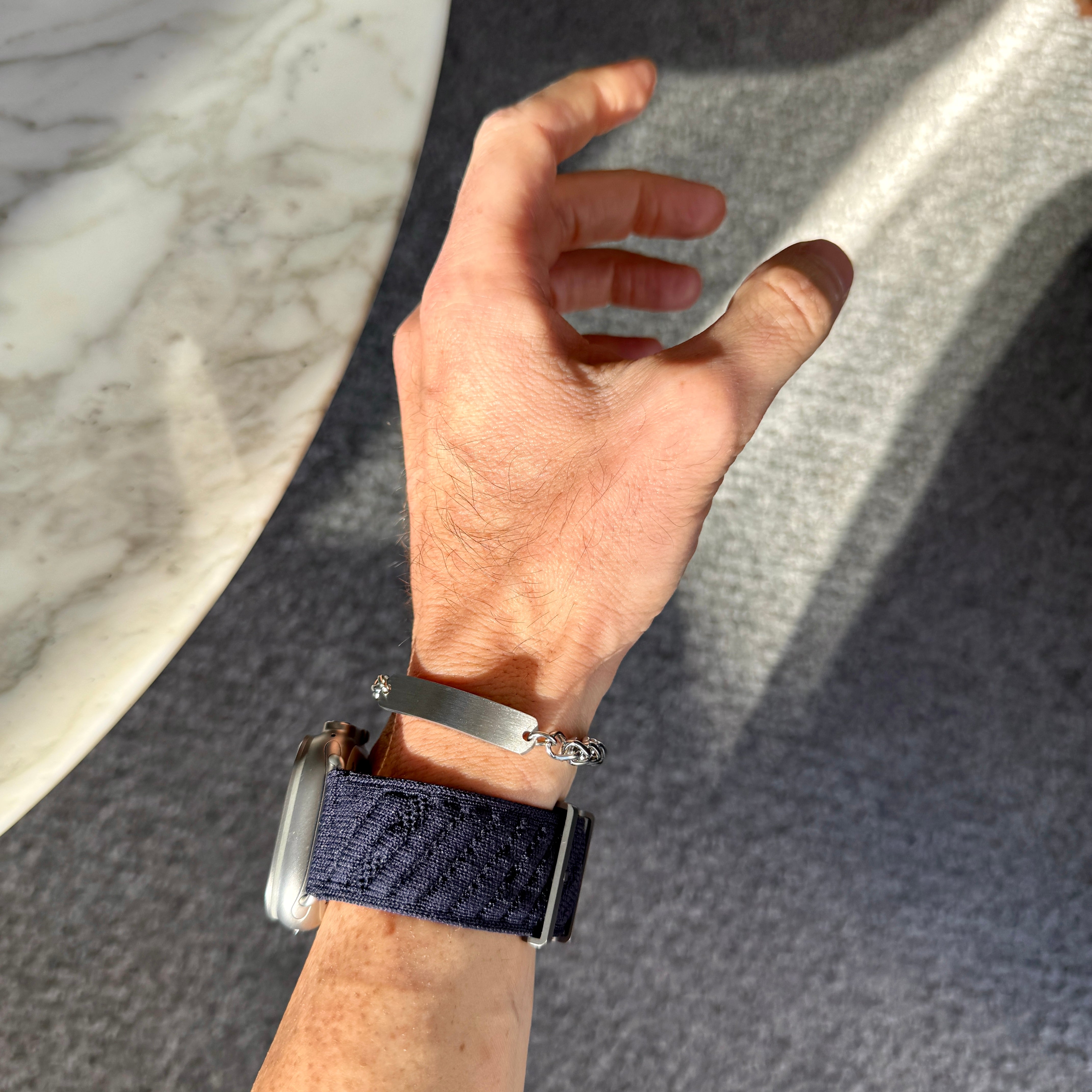 Name Tag Bracelet, Stainless Steel Rounded, 6mm