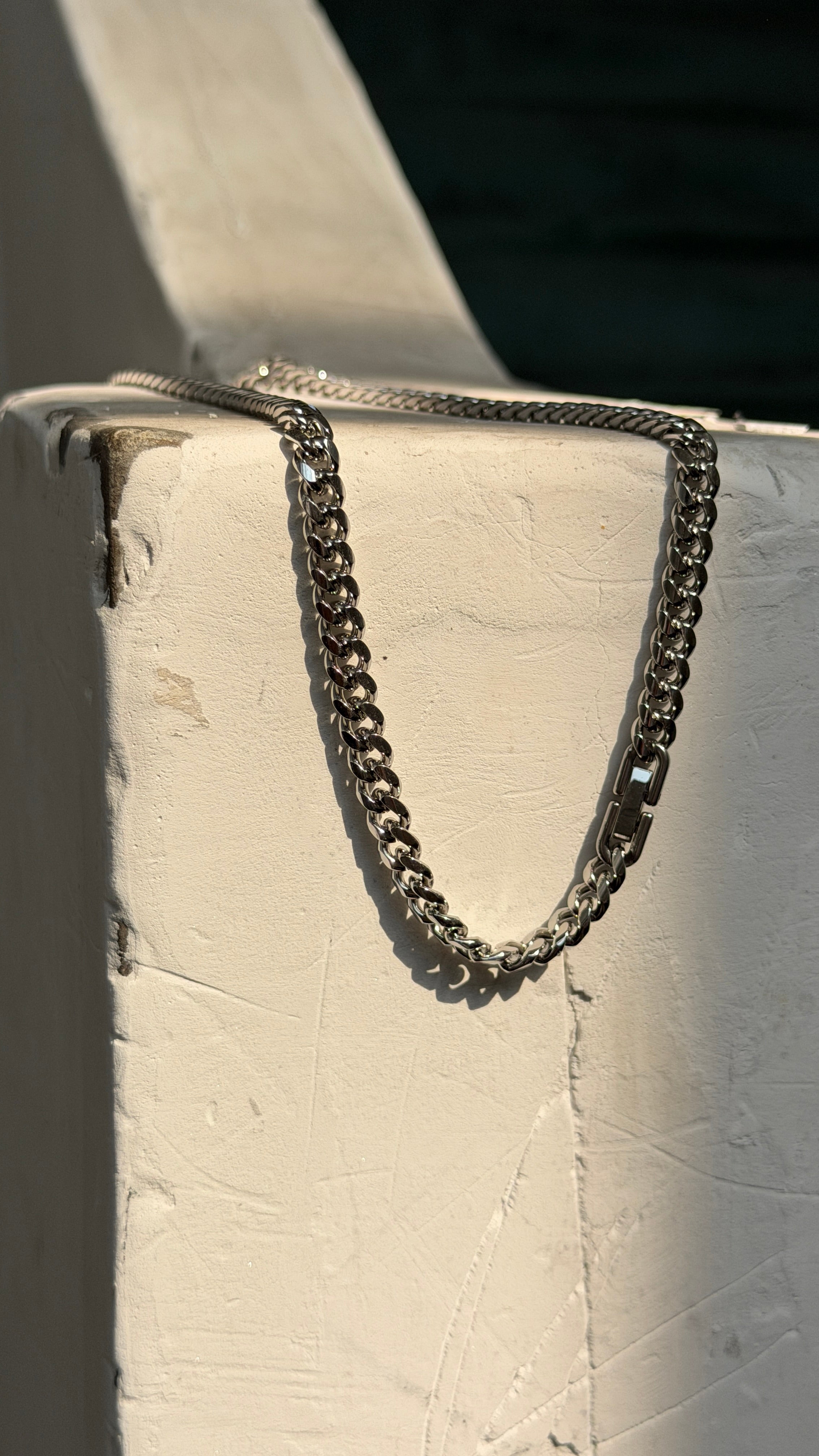 Silver Curb Link Chain Necklace