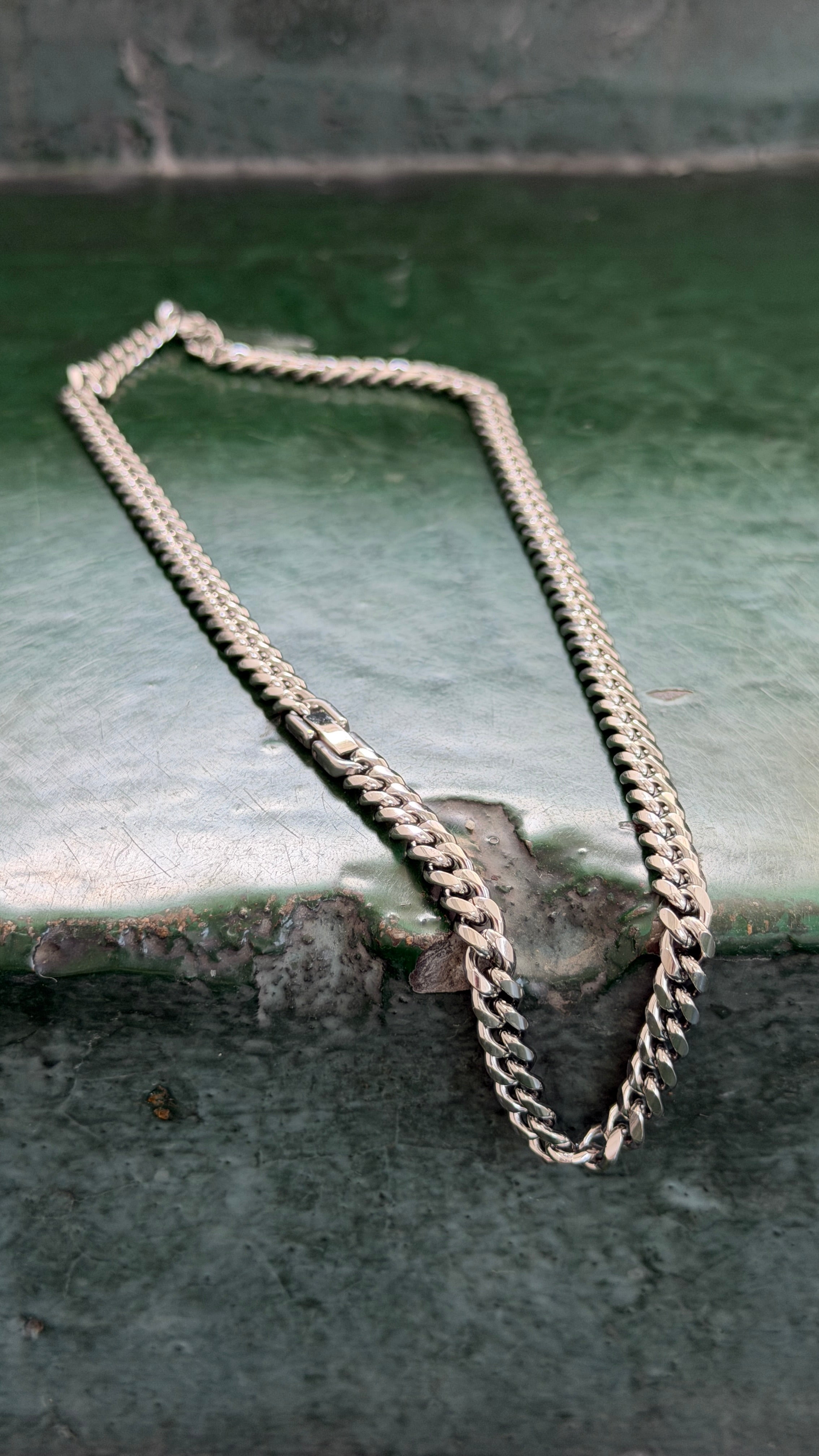 Silver Curb Link Chain Necklace