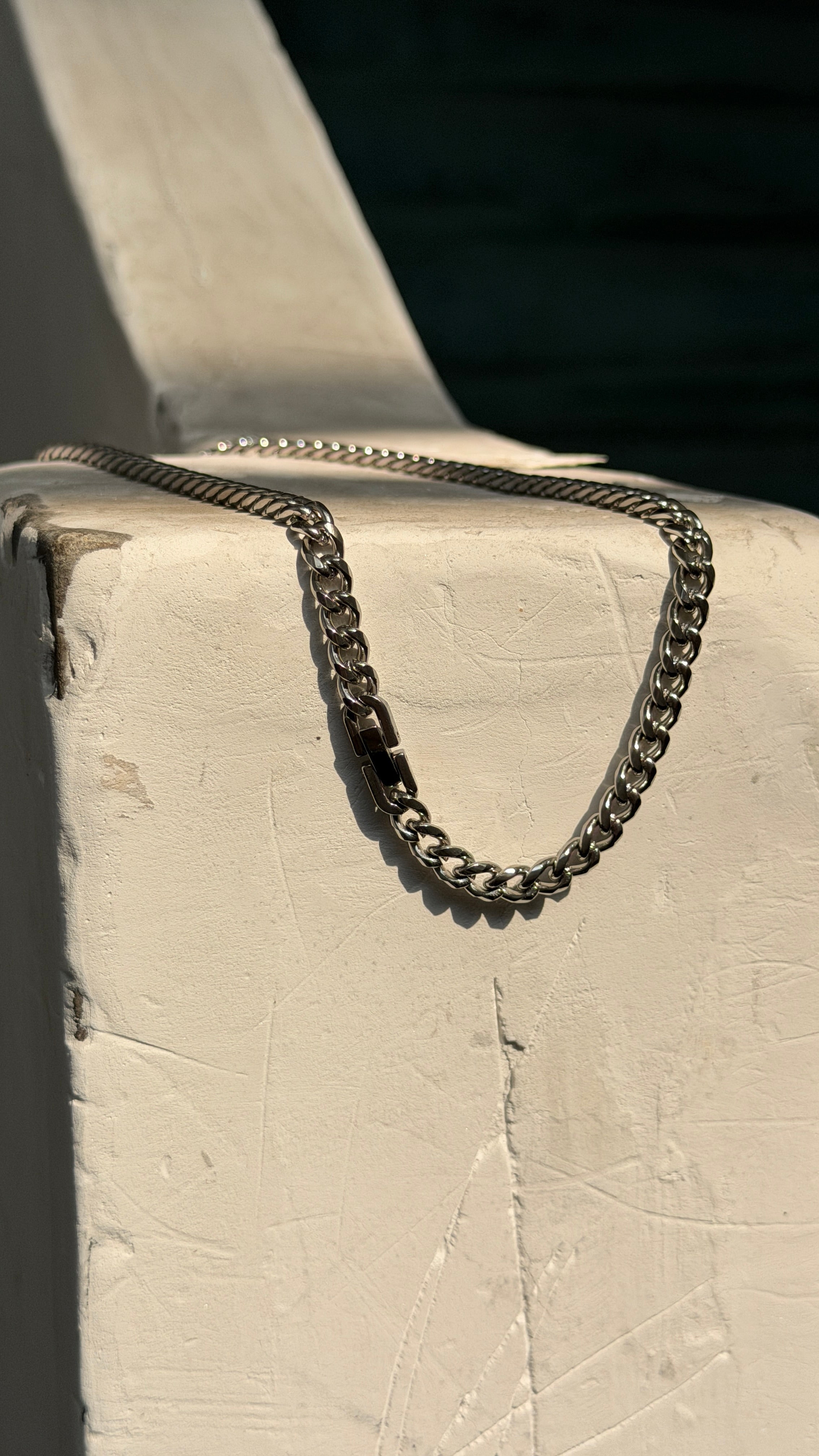 6mm Rounded Curb Chain Necklace with Foldover Clasp, 20"