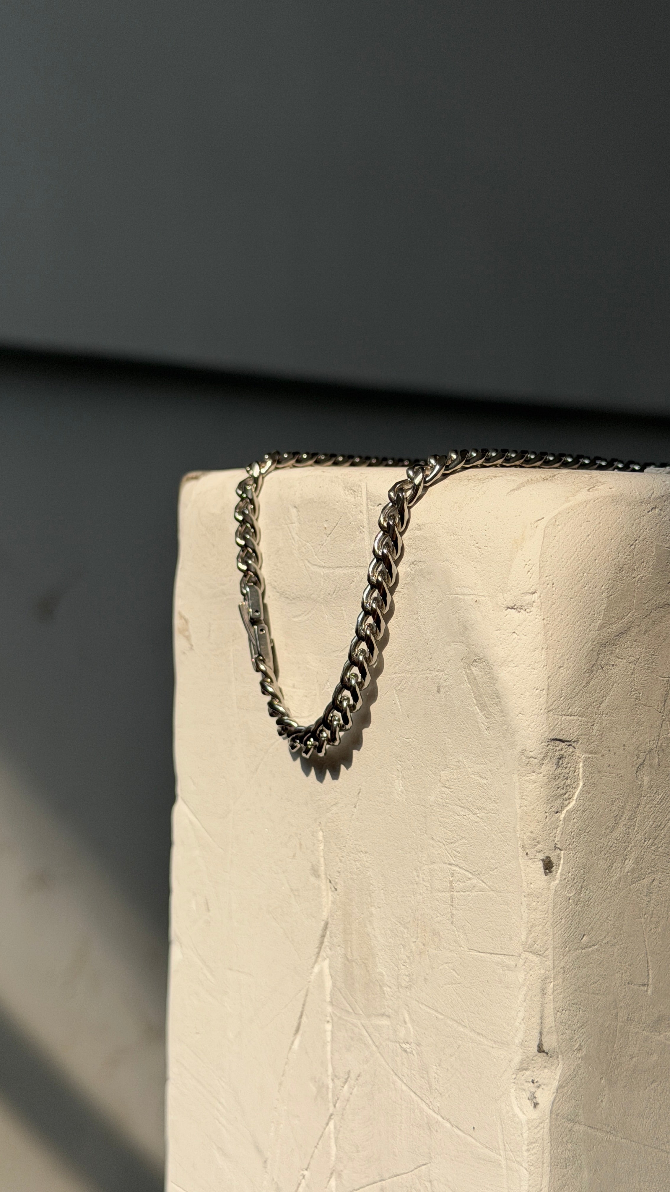 6mm Rounded Curb Chain Necklace with Foldover Clasp, 20"