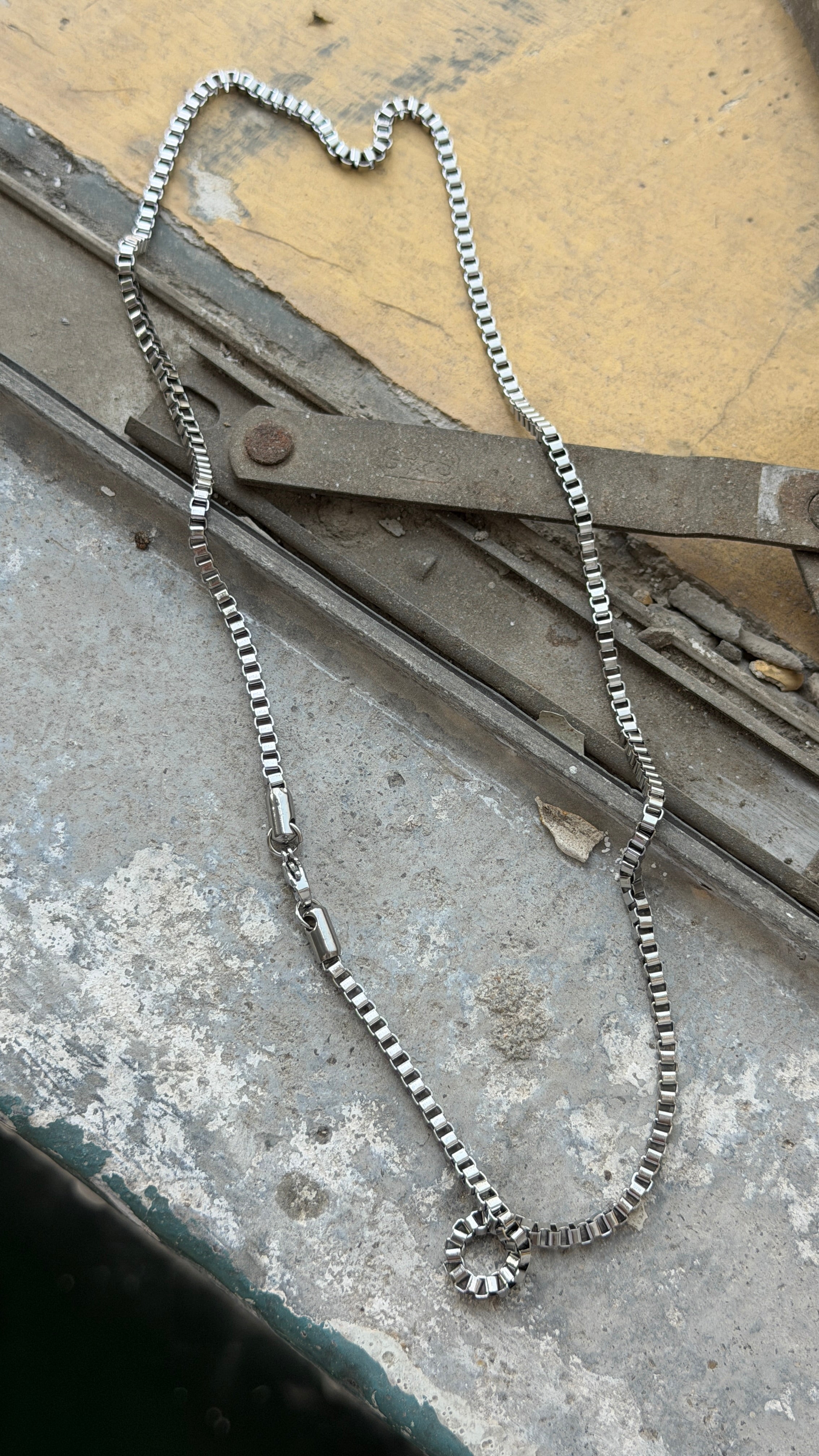 Square Box Link Chain Necklace