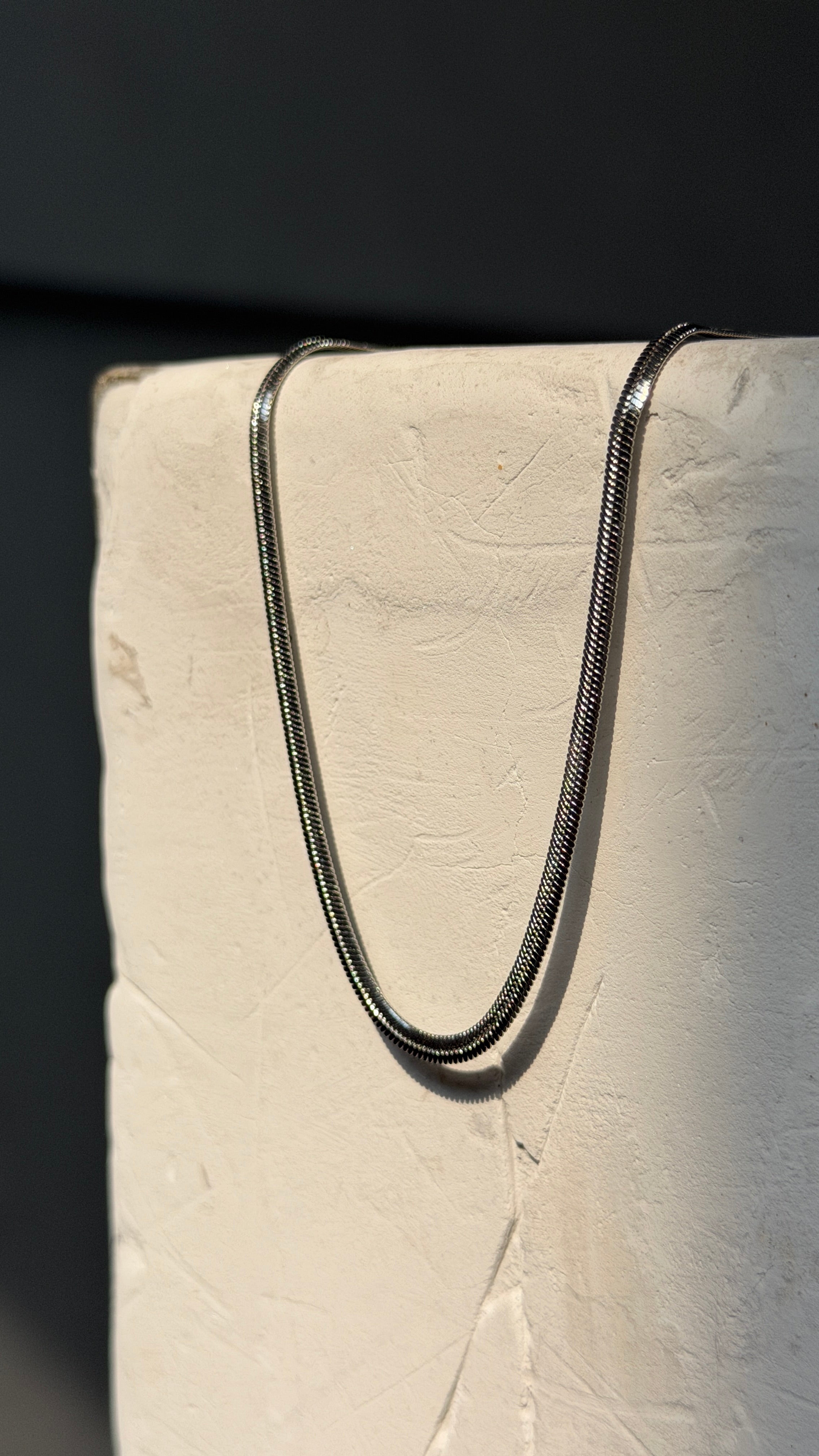5.5mm Flat Snake Chain Necklace, 19"
