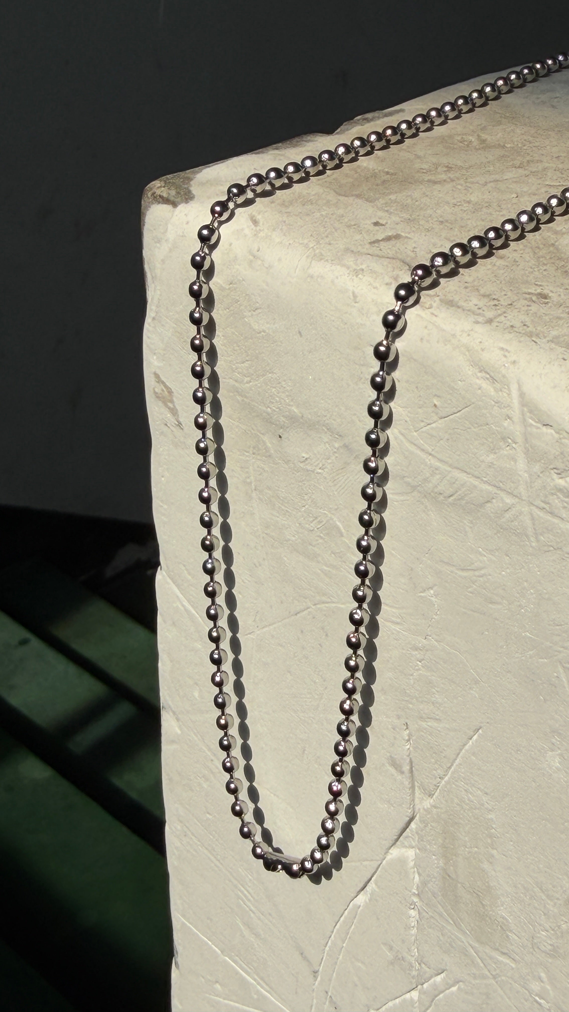 3mm Round Bead Chain Necklace