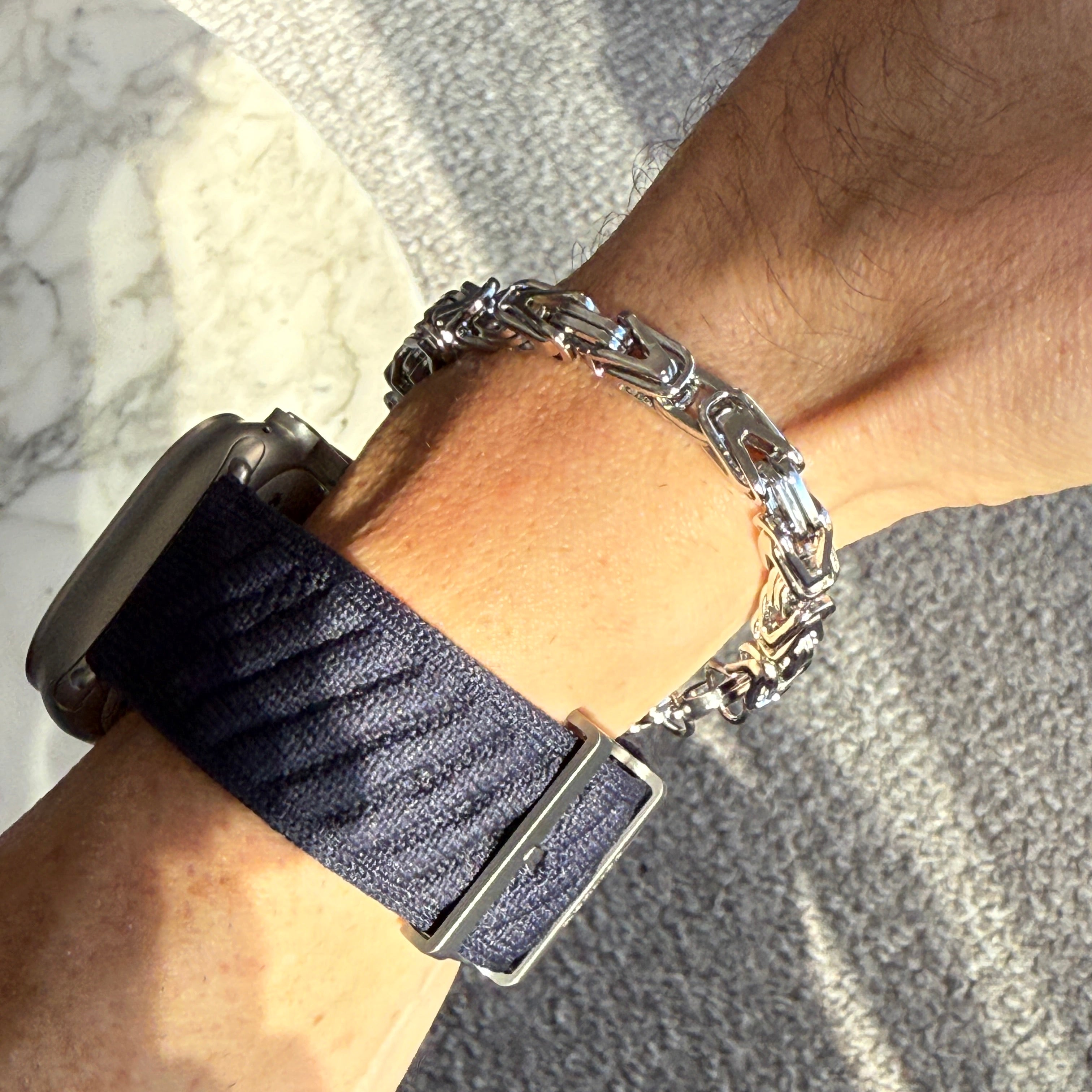 Chevron Link Byzantine Bracelet, 6.5mm