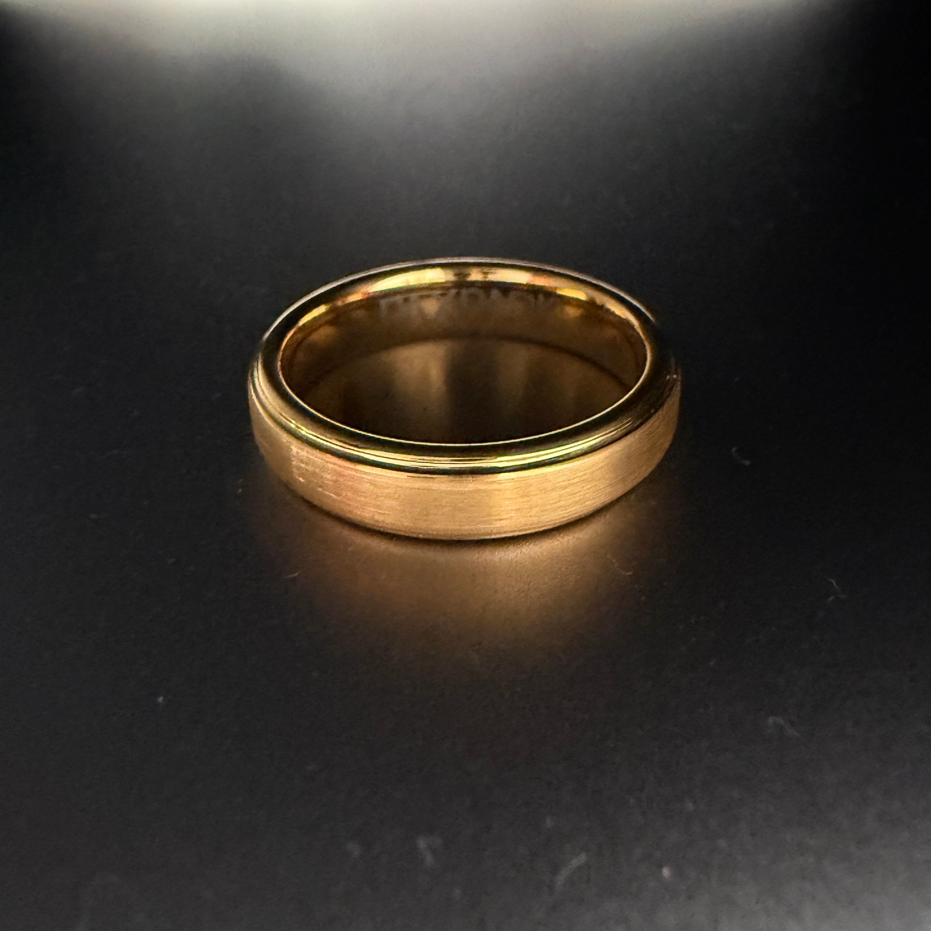 Men's Tungsten Ring - Brushed Gold, 6mm