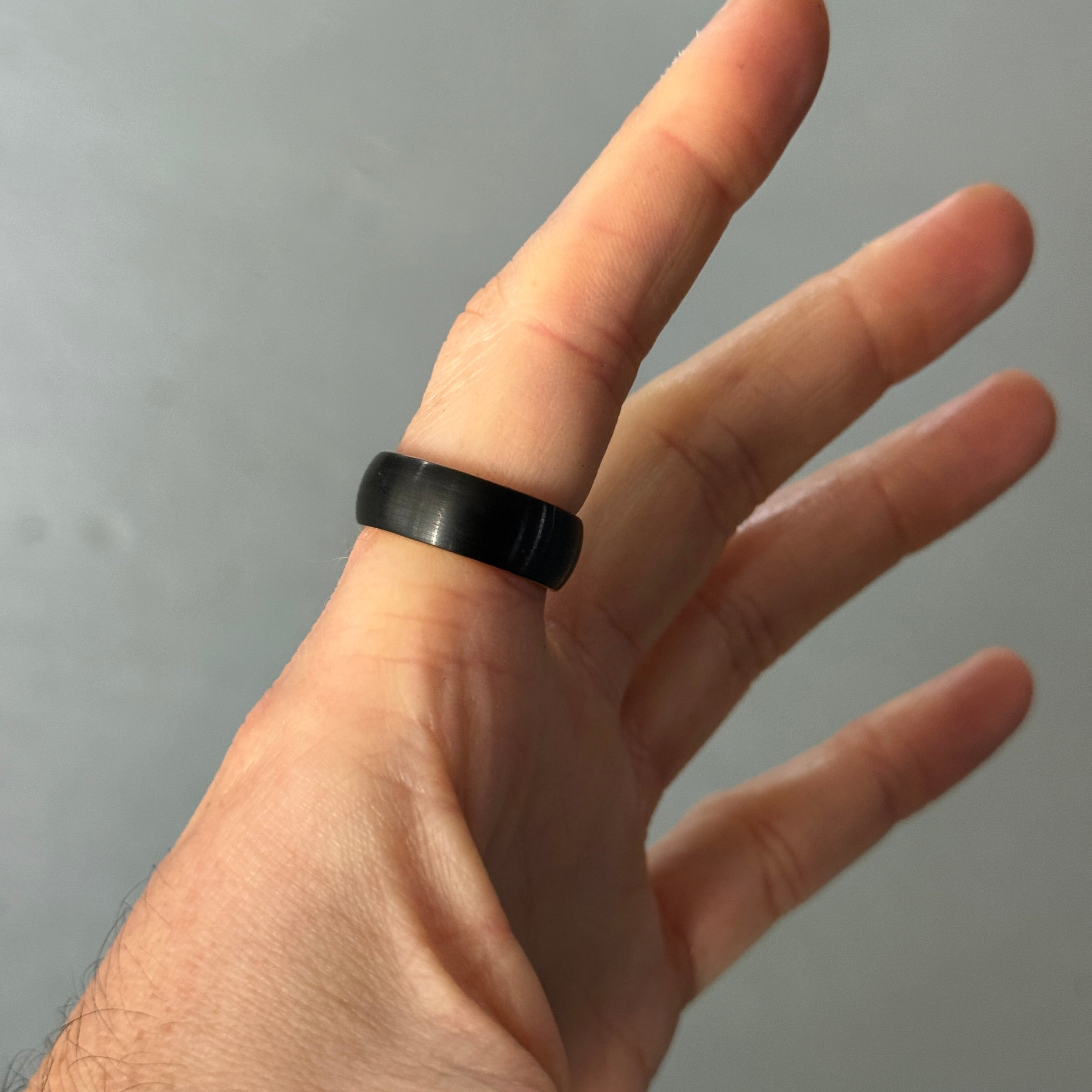 Men's Tungsten Ring - Black with Rose Gold, 8mm