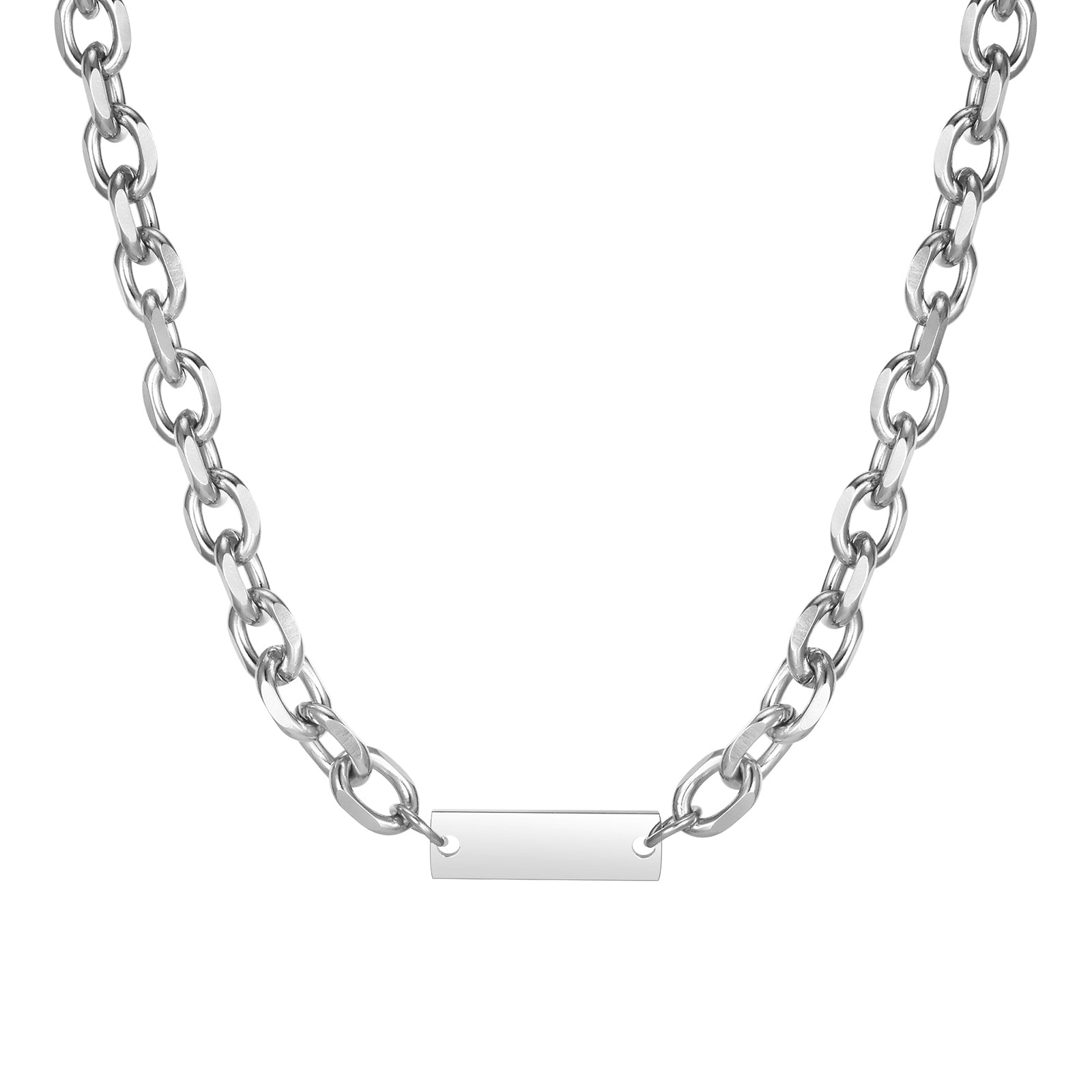 Name Tag Chain Necklace, 6.6mm – Stainless Steel Jewelry – Chain Supplyy