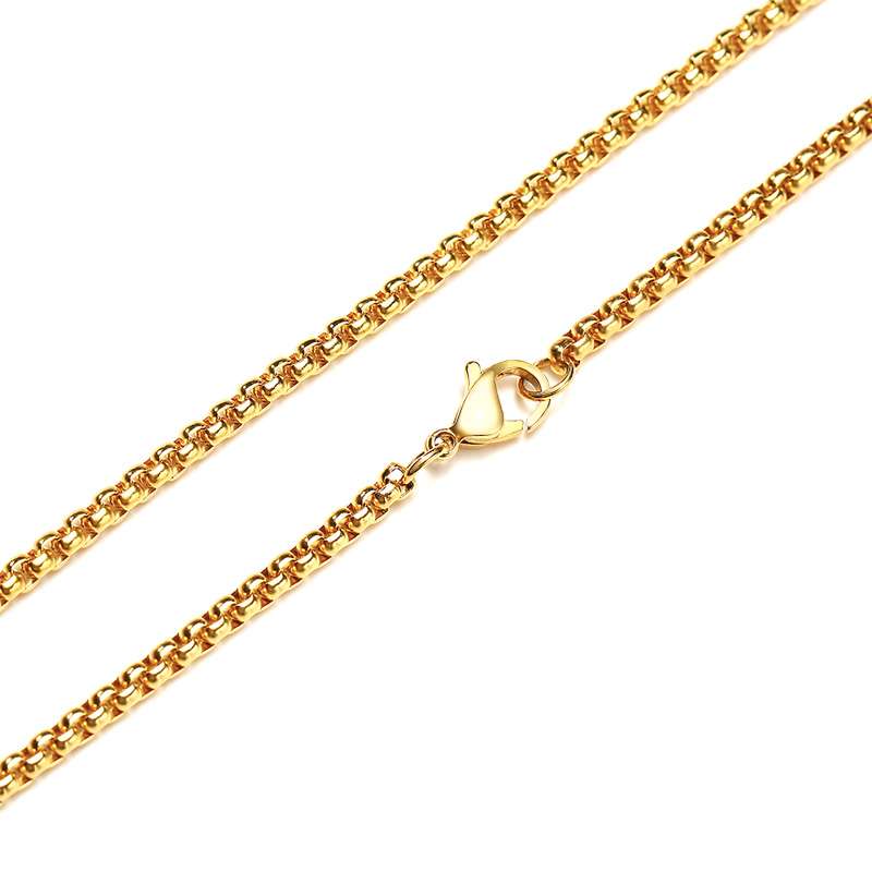 3mm Rounded Box Link Chain Necklace