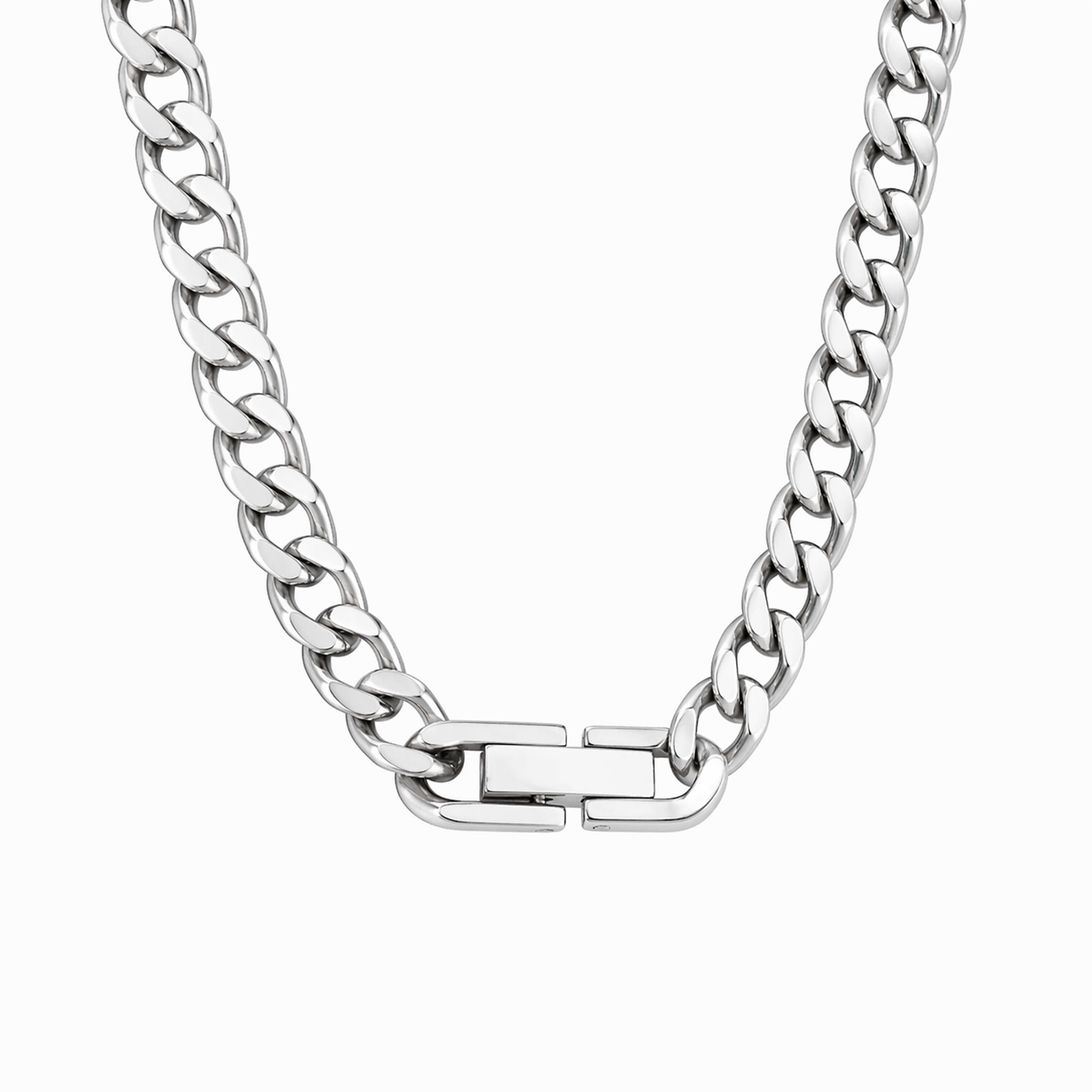 6mm Rounded Curb Chain Necklace with Foldover Clasp, 20"
