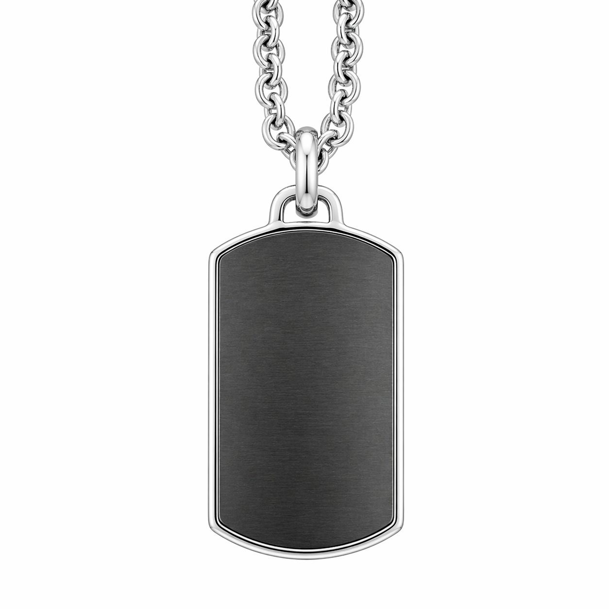 Carbon Inlay Dog Tag Pendant