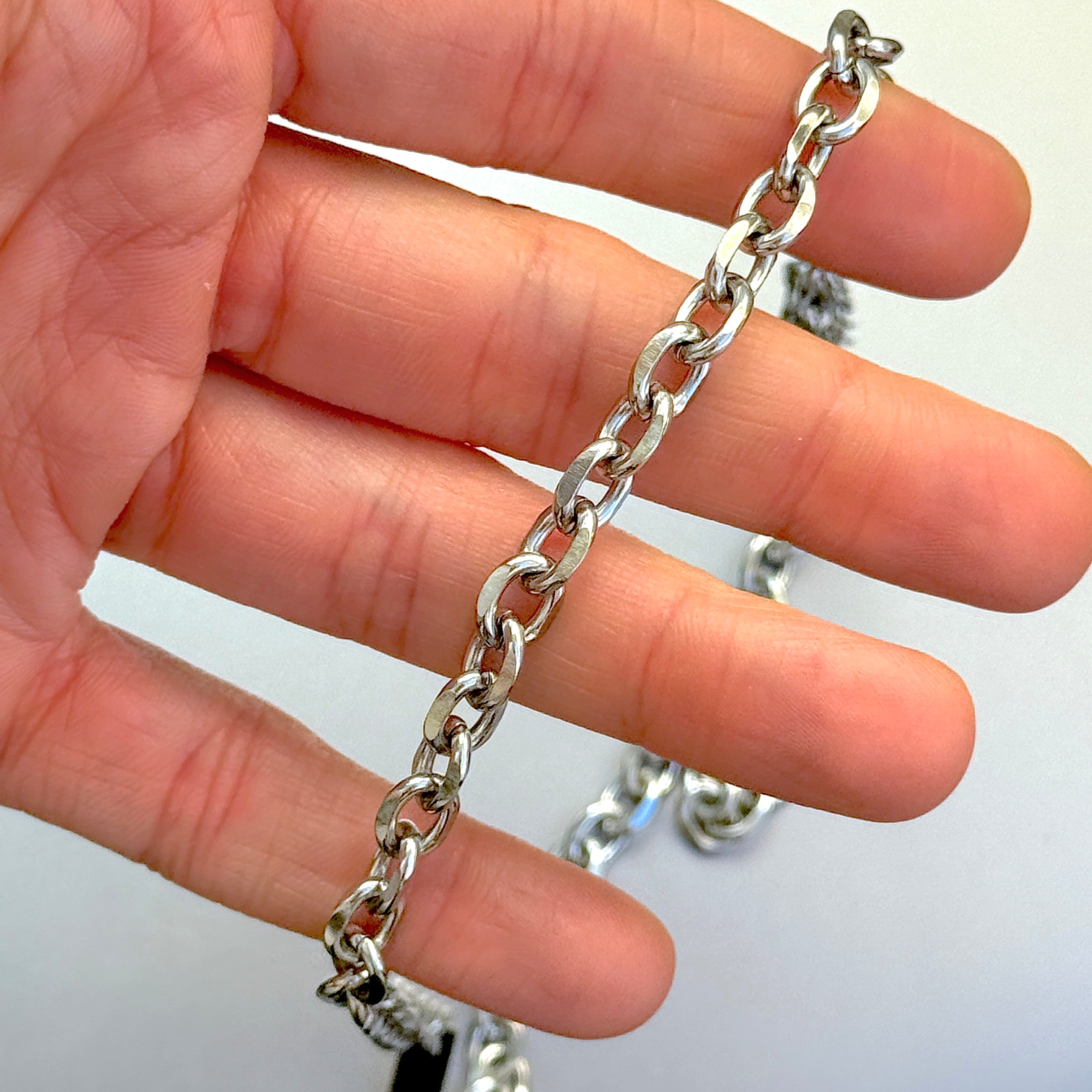 Name Tag Chain Necklace, 6.6mm