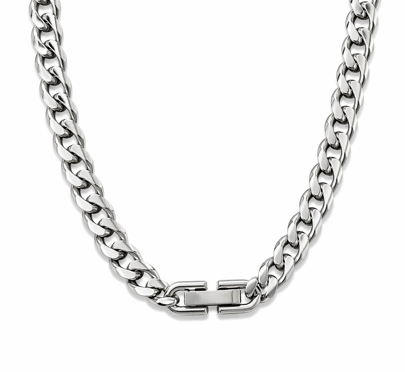 Silver Curb Link Chain Necklace