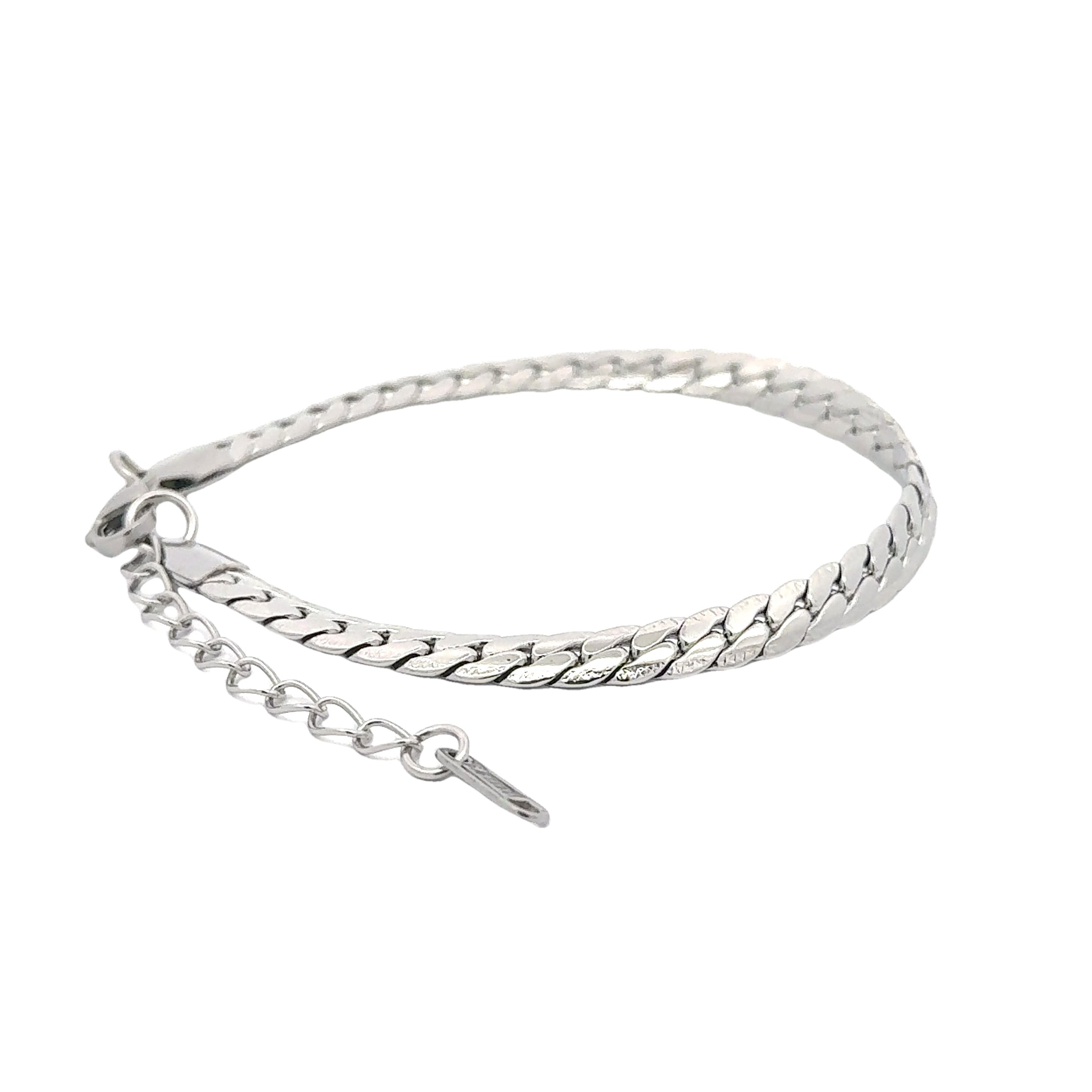 Flat Curb Chain Link Bracelet, 6mm