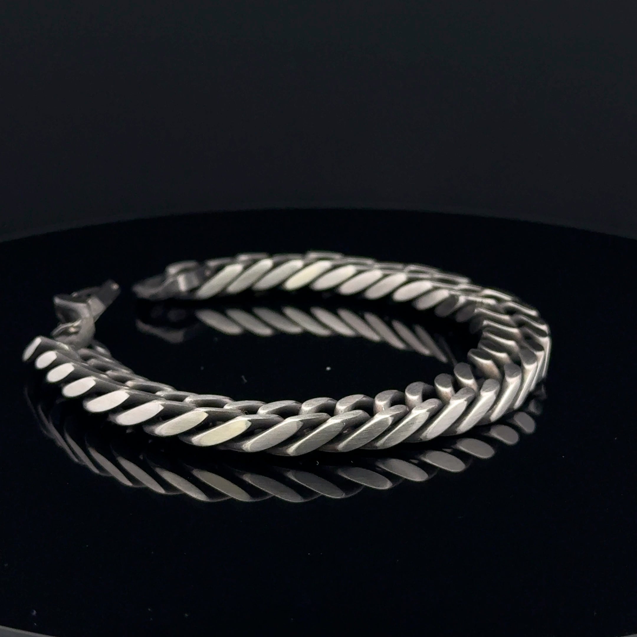 Men's Curb Chain Bracelet, Oxidized 10.5mm