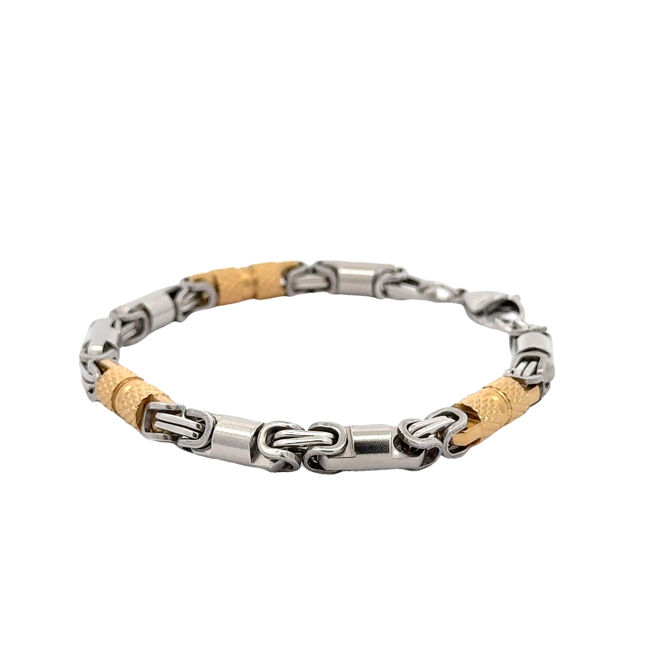 Men's Hybrid Byzantine Bracelet, Gold 6mm