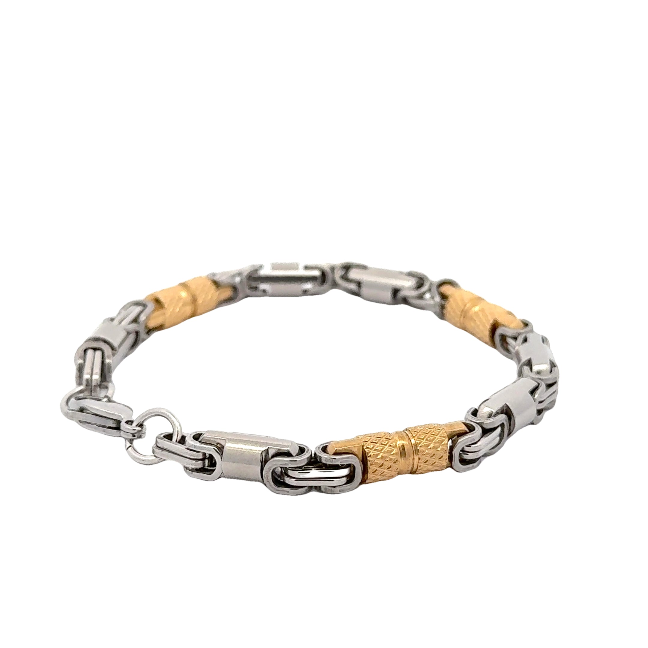Men's Hybrid Byzantine Bracelet, Gold 6mm
