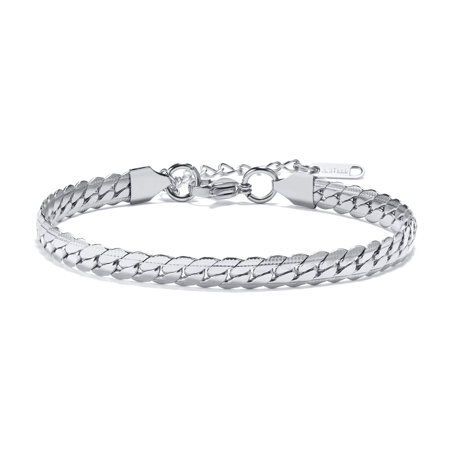 Flat Curb Chain Link Bracelet, 6mm – Stainless Steel Jewelry – Chain Supplyy