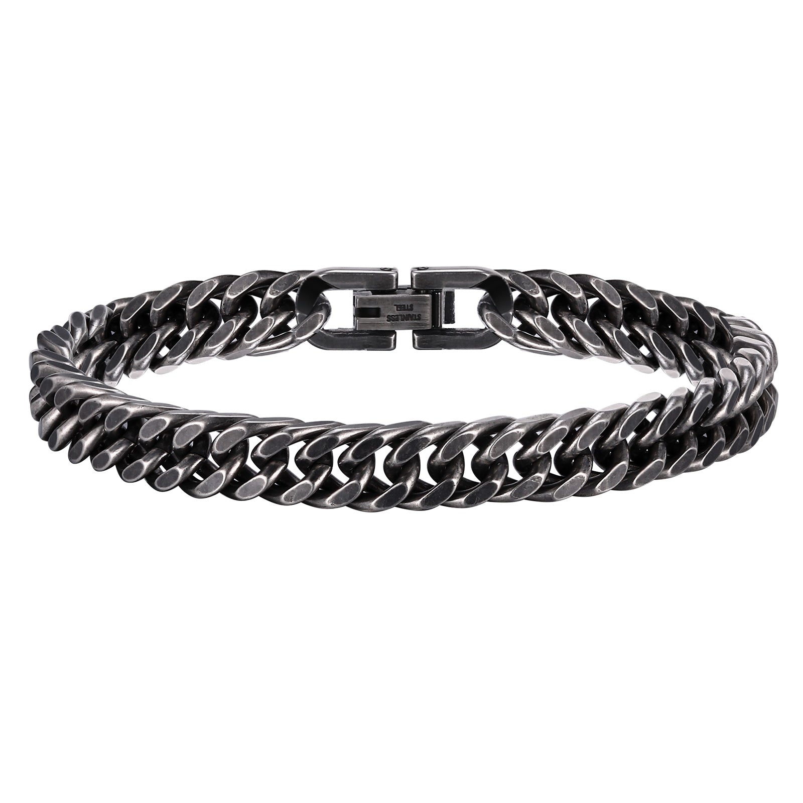 Oxidized Curb Chain Bracelet, 8mm – Stainless Steel Jewelry – Chain Supplyy