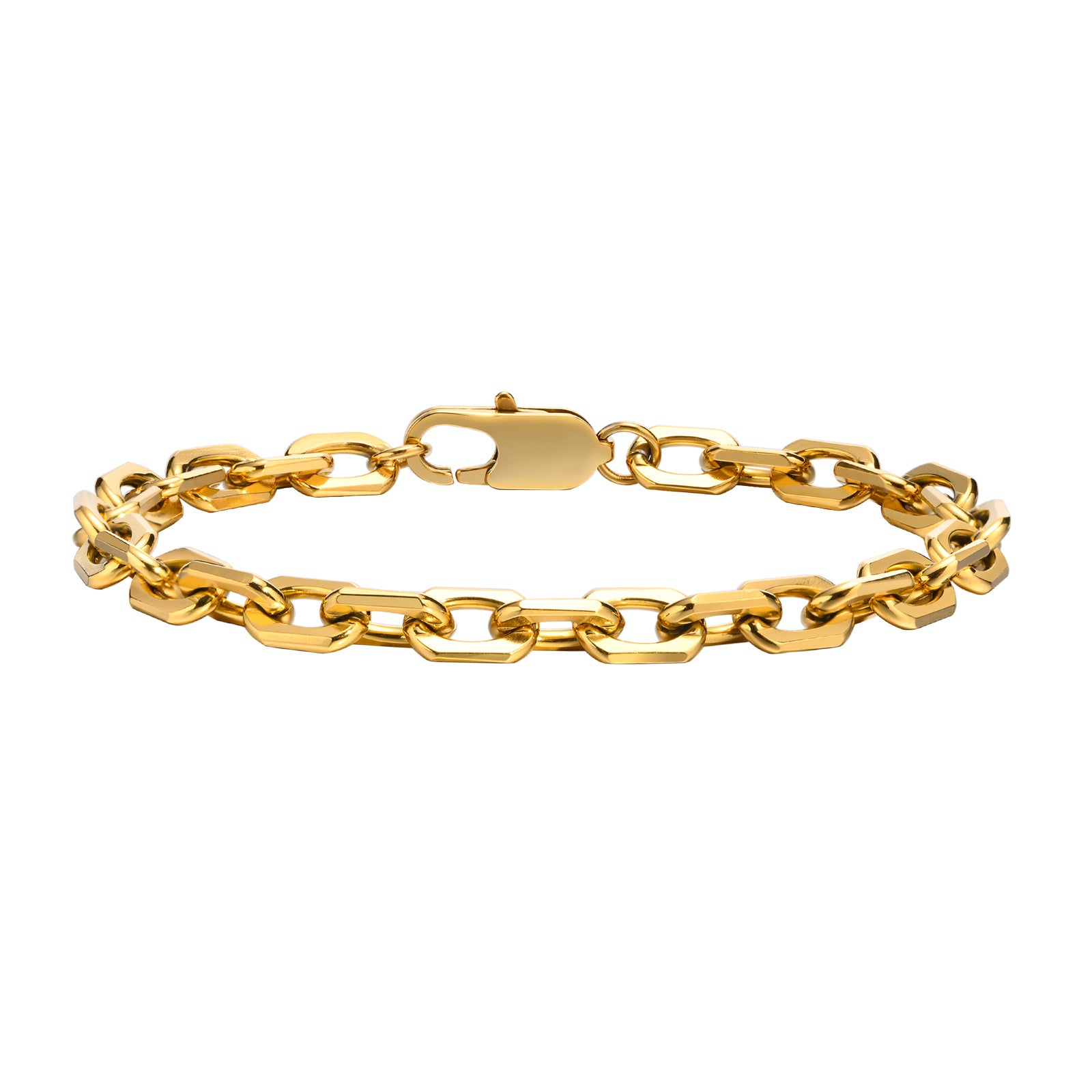 Oval Link Chain Bracelet, Gold, 6.5mm – Stainless Steel Jewelry – Chain Supplyy