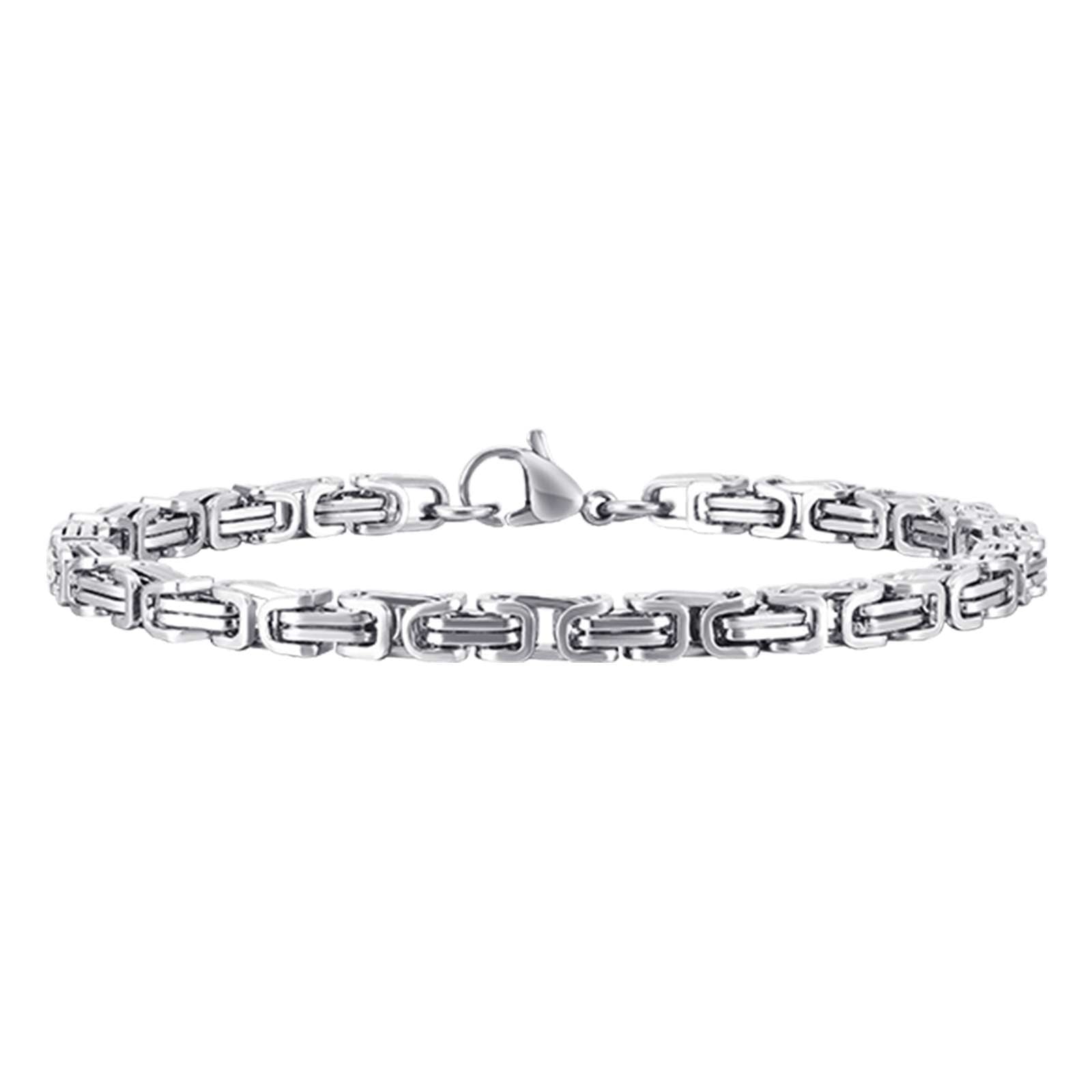 Slim Byzantine Chain Bracelet, 4mm – Stainless Steel Jewelry – Chain Supplyy
