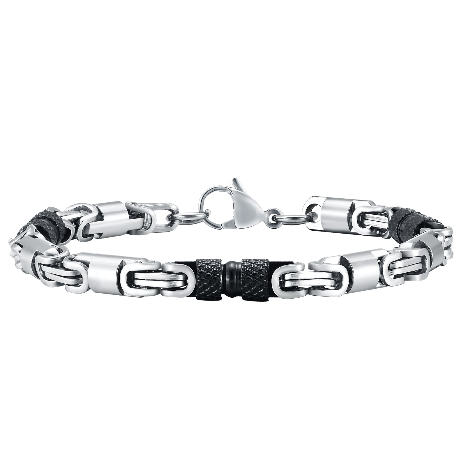 Men's Hybrid Byzantine Bracelet, 6mm – Stainless Steel Jewelry – Chain Supplyy
