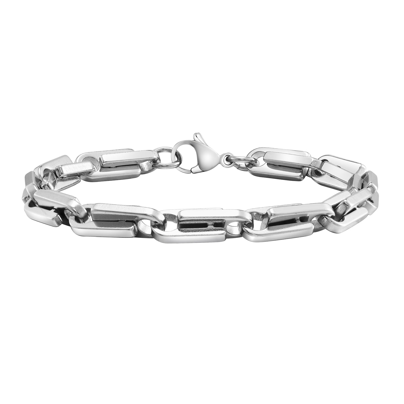 Men's Rectangular Drop Link Bracelet, 6.2mm – Stainless Steel Jewelry – Chain Supplyy