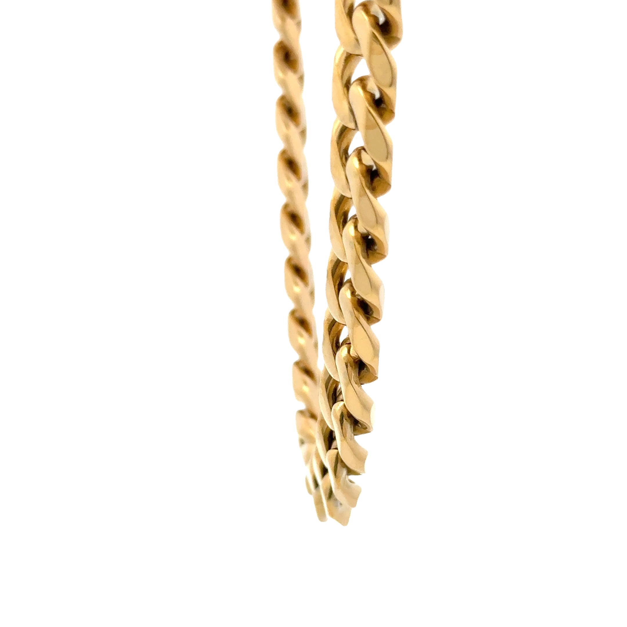Gold Curb Link Chain Necklace, 11mm