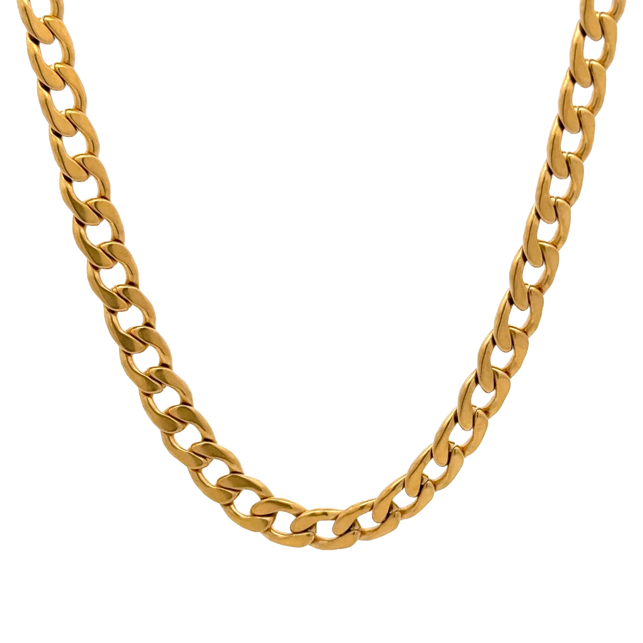 Gold Curb Link Chain Necklace, 6mm – Stainless Steel Jewelry – Chain Supplyy